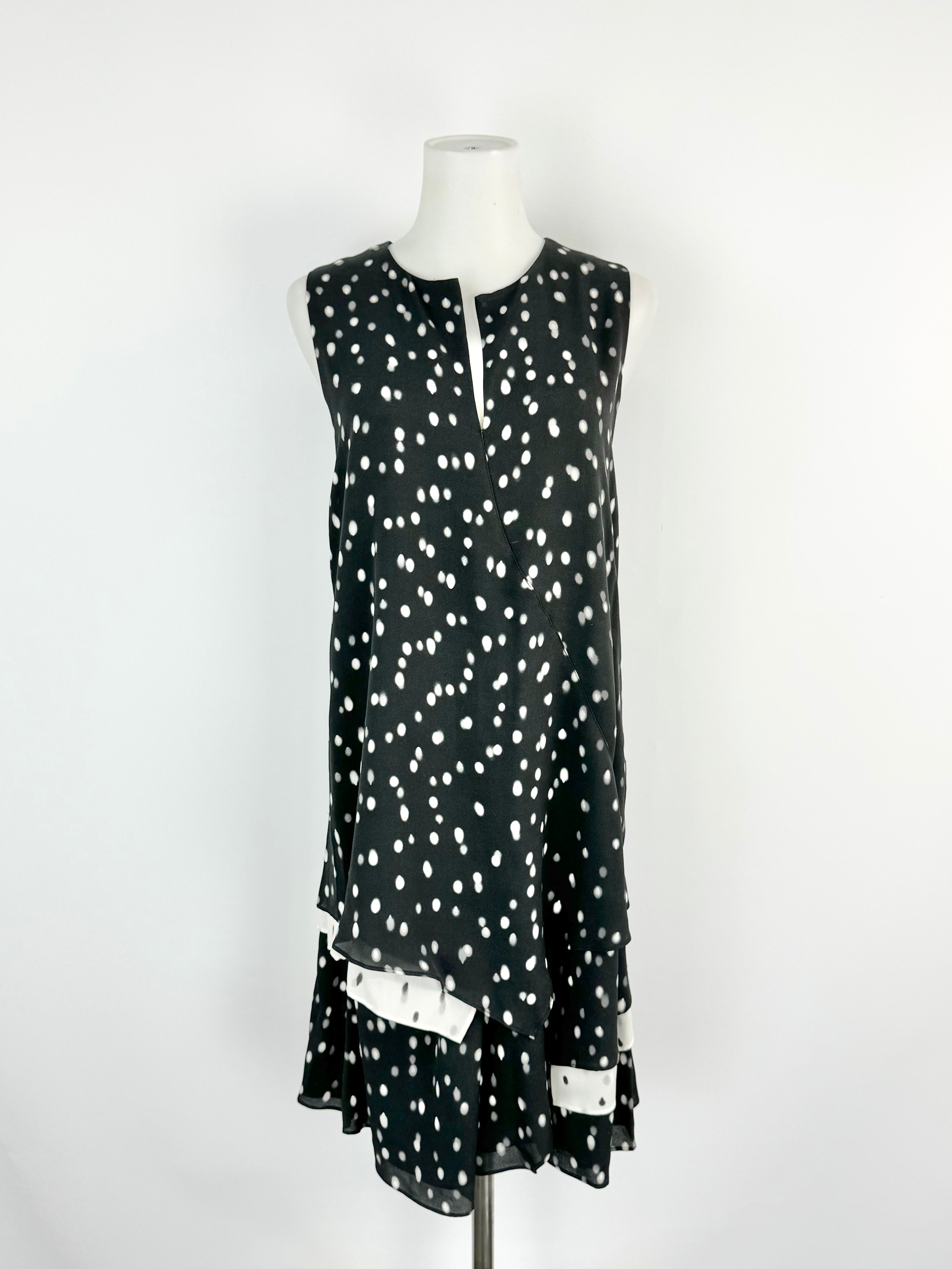 Proenza Schouler Spring Silk Black Polka Dot Ruffle Bridgerton Dress - AU8