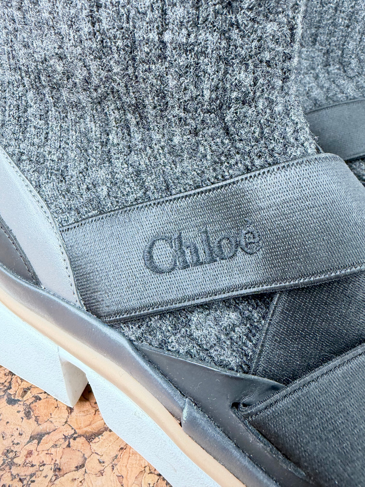 Chloé 'Sonnie' Black & Charcoal High-Top Sneakers - EU39