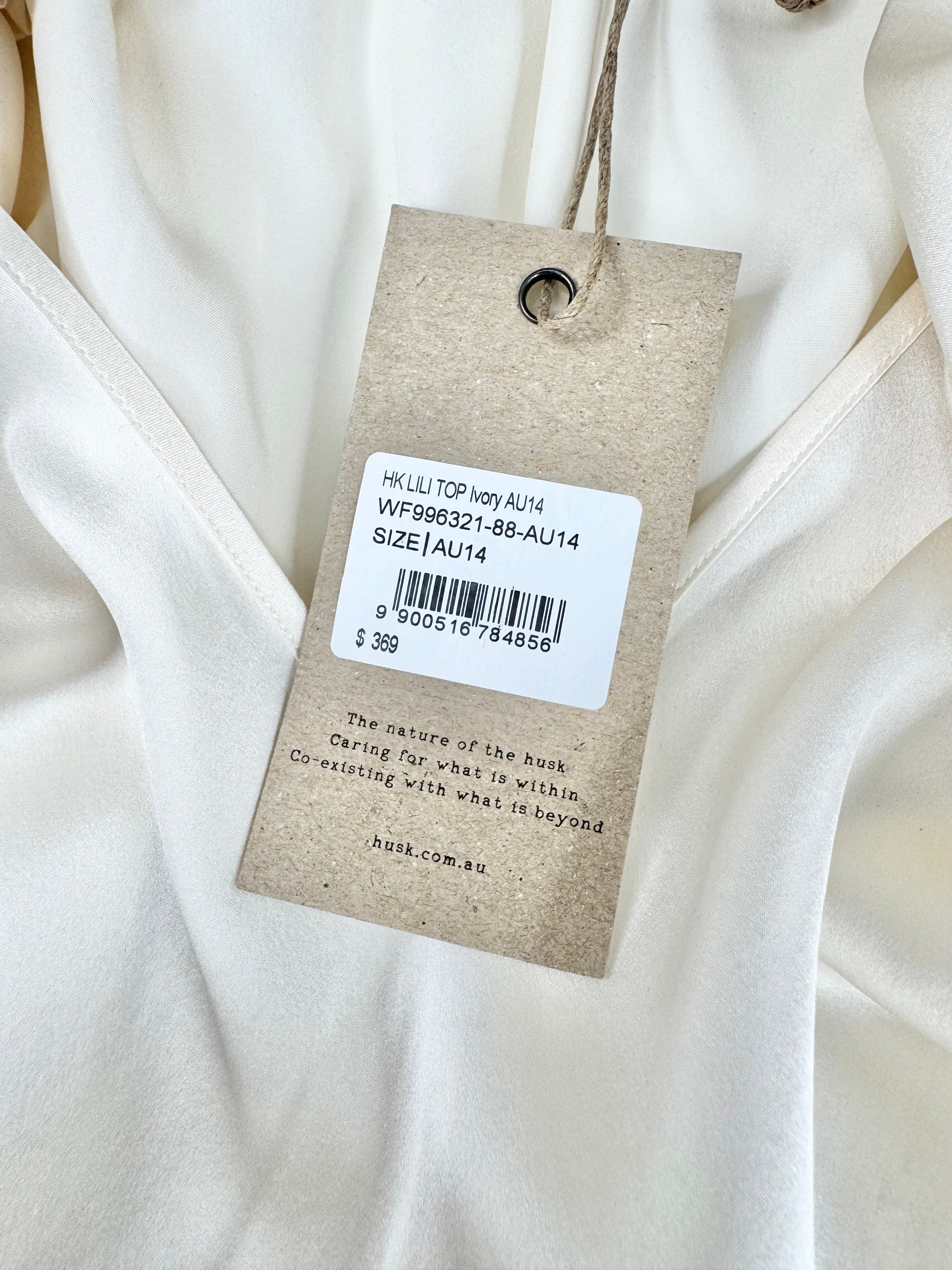 Husk Cream Silk 'Lili' Pussybow Blouse NWT - AU14