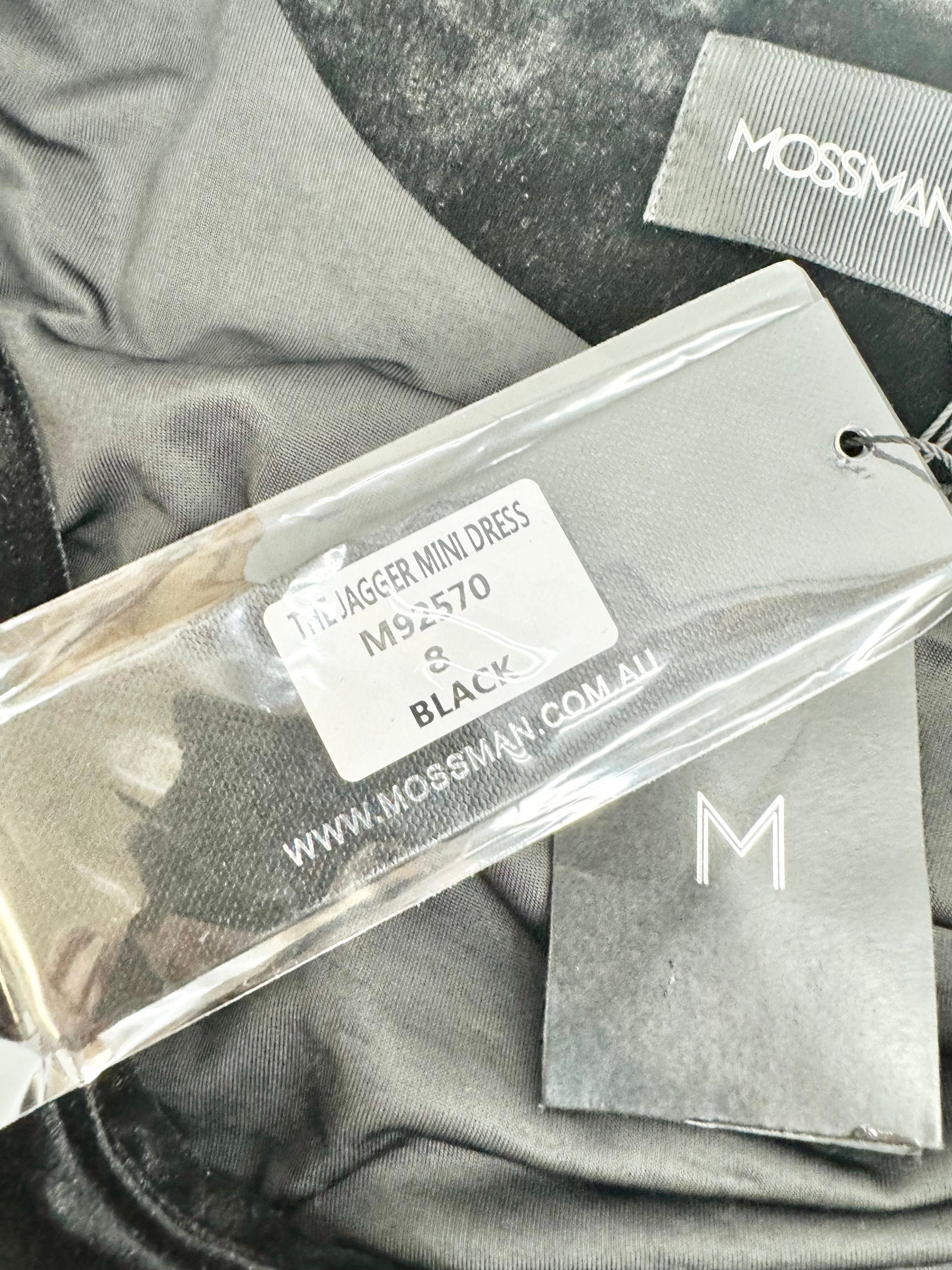 Mossman Black Velvet 'The Jagger' Mini Dress NWT - AU8