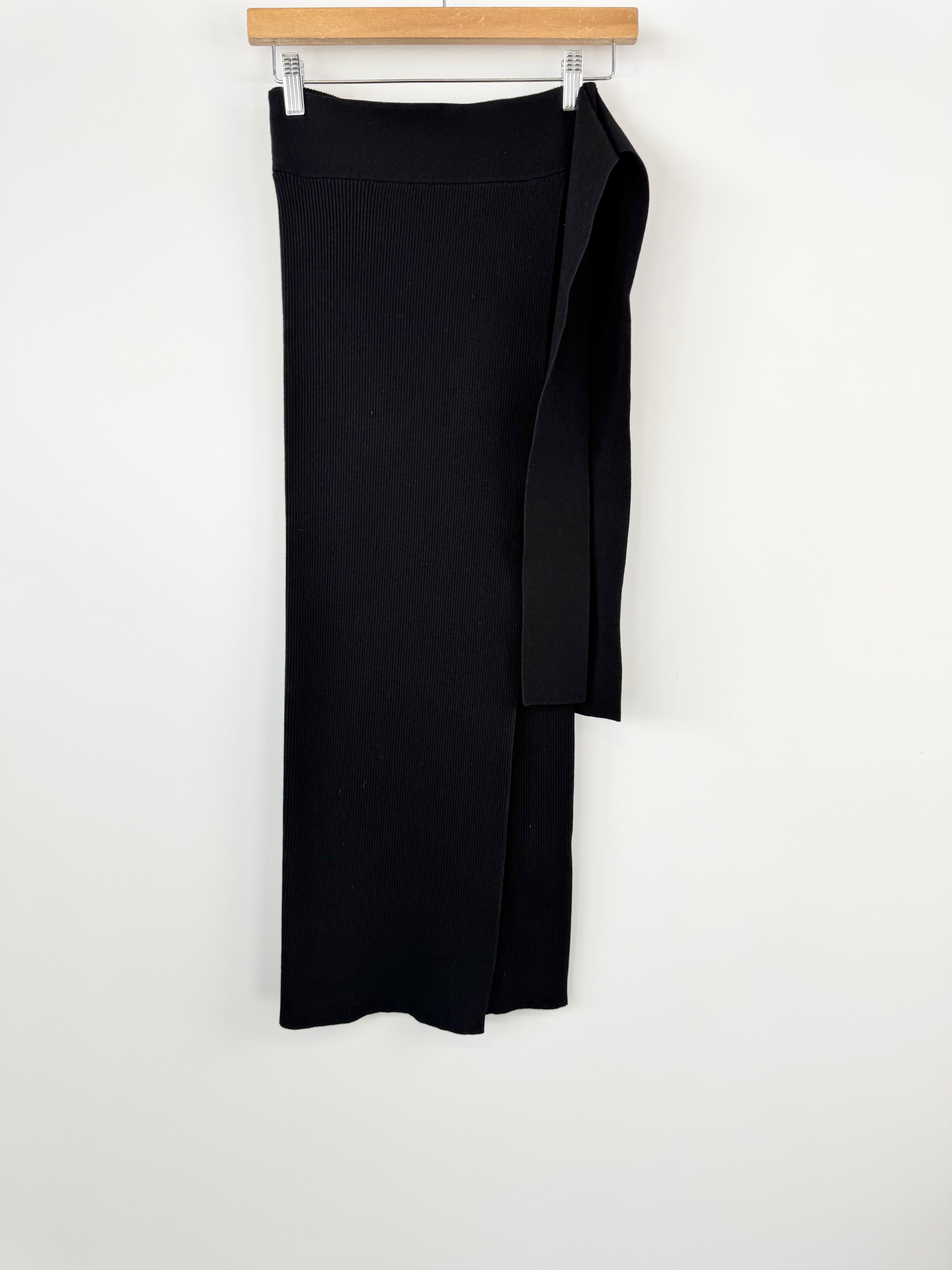 Mossman Black Knitted Wrap Skirt - AU8