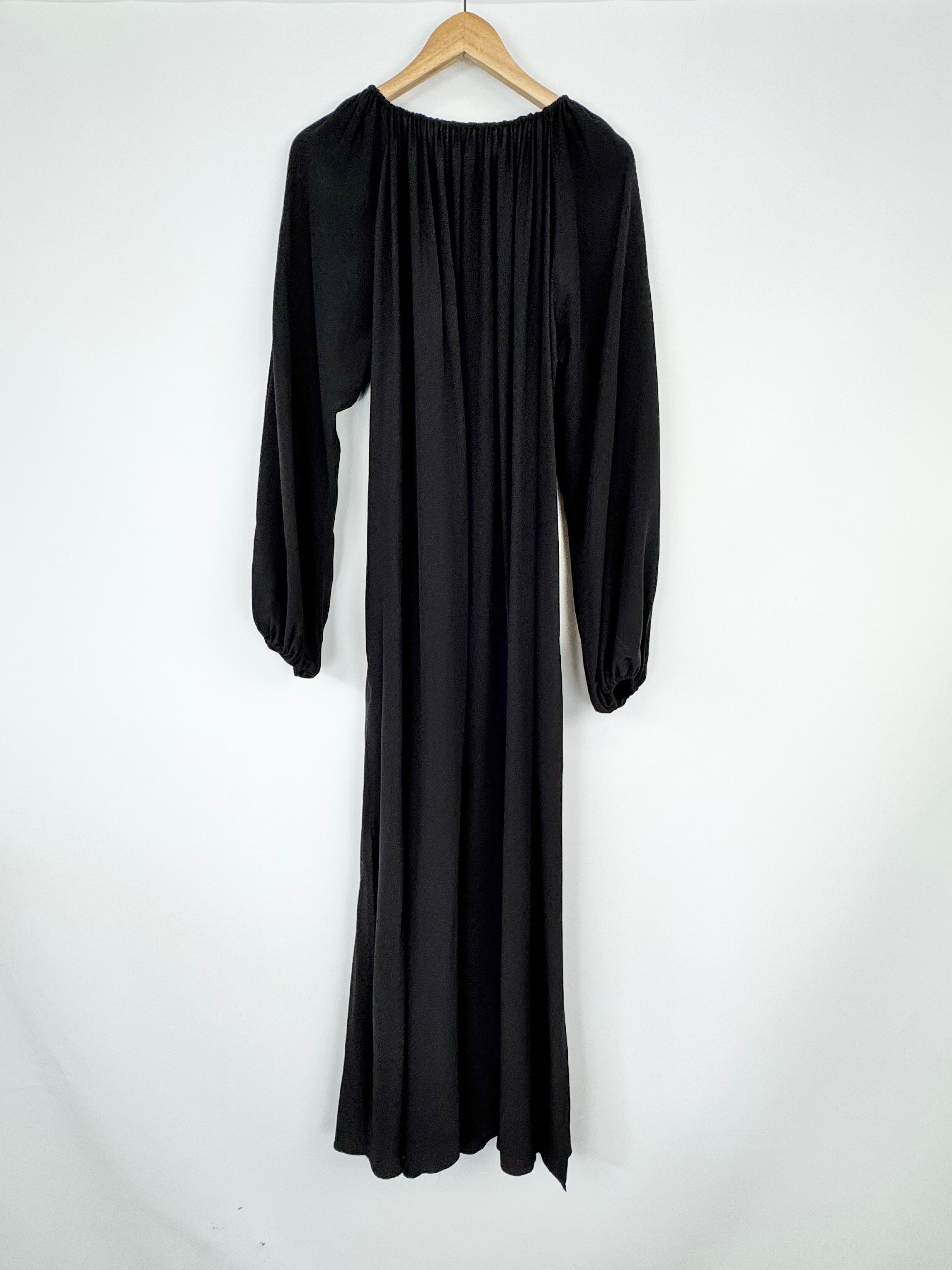 Matteau Black Puff Sleeve Maxi Dress - AU12