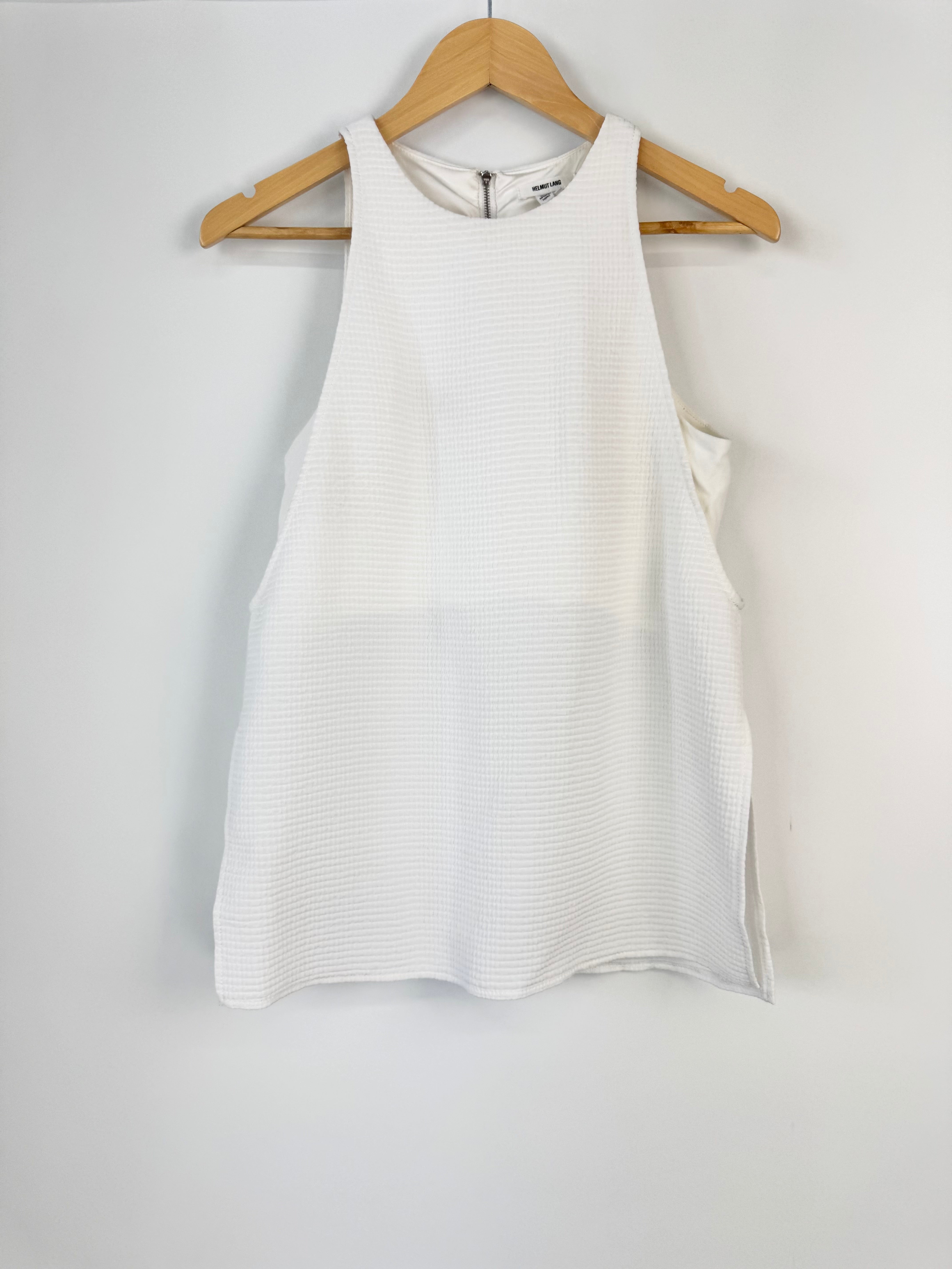 Helmut Lang White Textured Tank Top - AU8