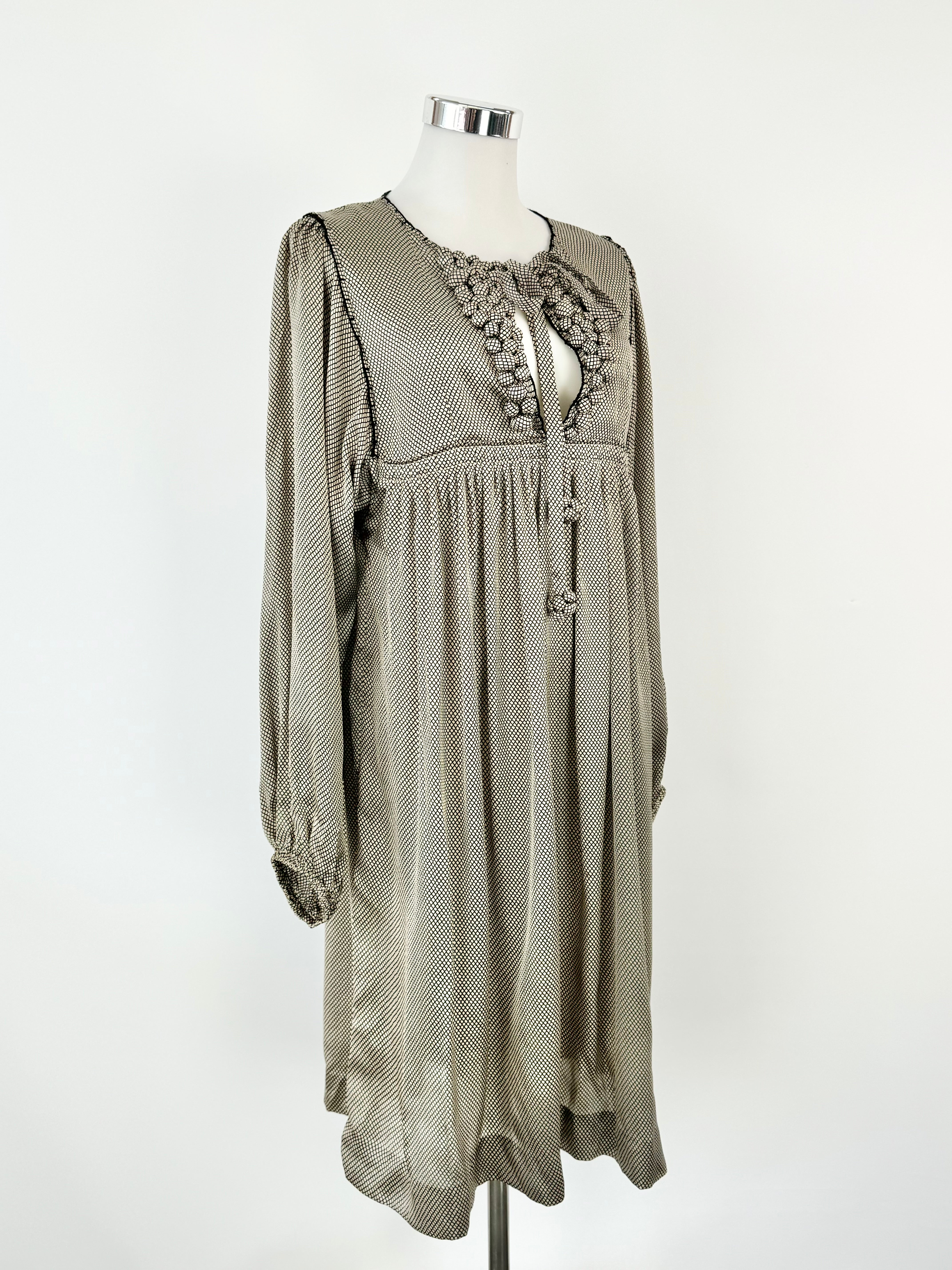 By Malene Birger 'Jessa' Cream & Black Grid Pattern Dress - AU8