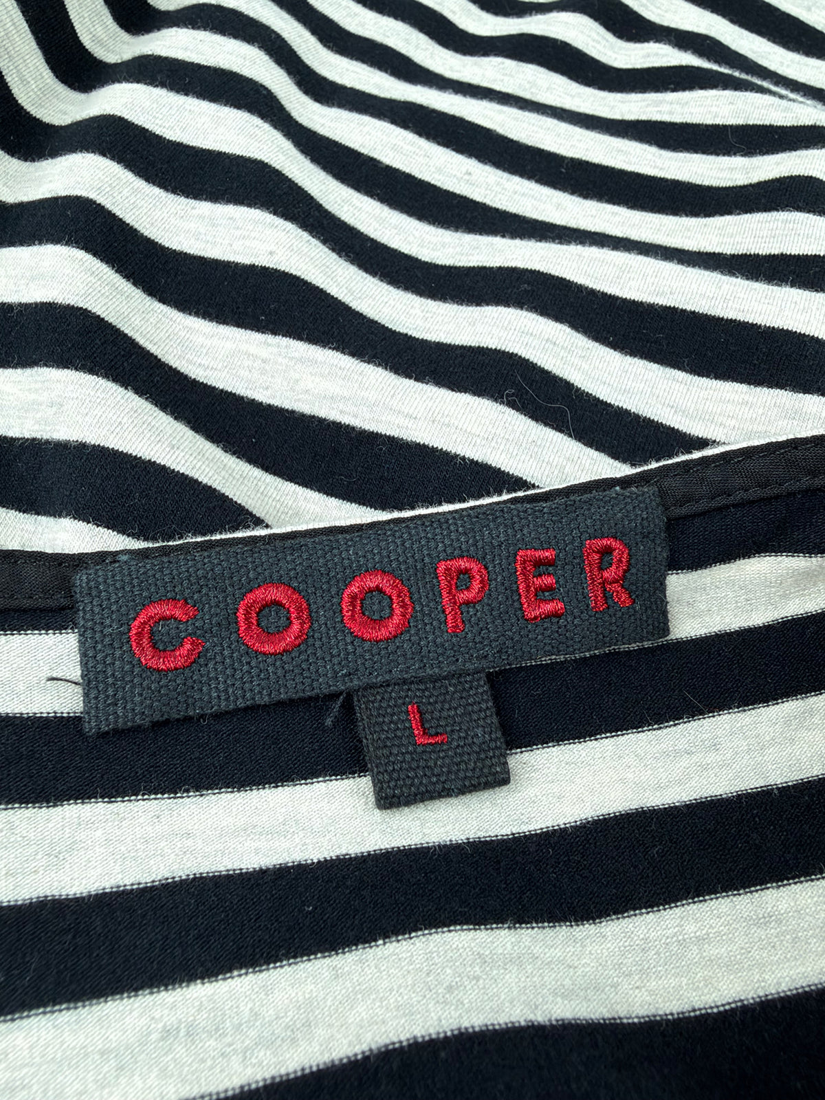 Cooper by Trelise Cooper Black & White Stripe Black Broderie Hem Dress - AU14/16