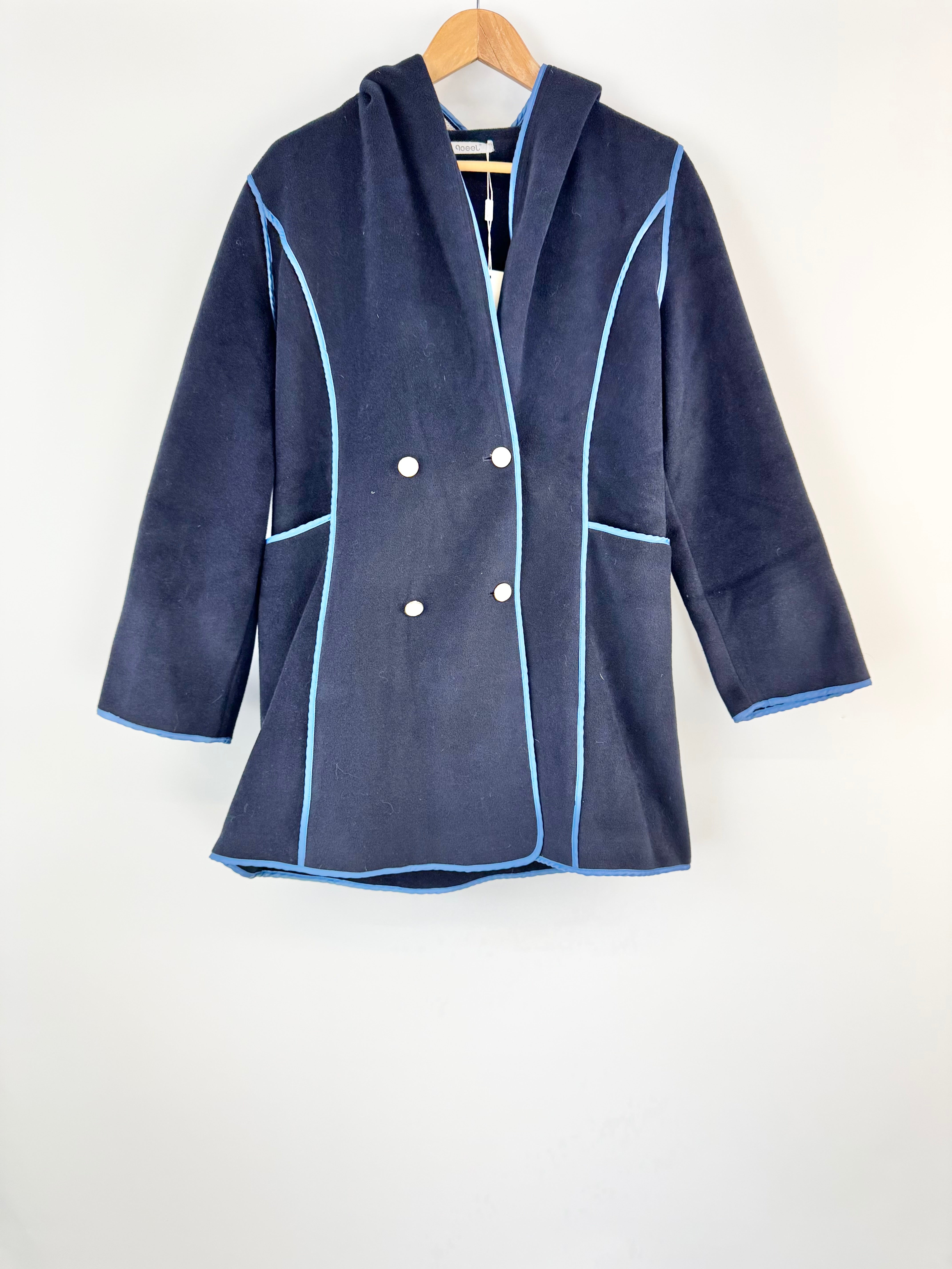 Qooel Deep Navy Wool Coat - AU14
