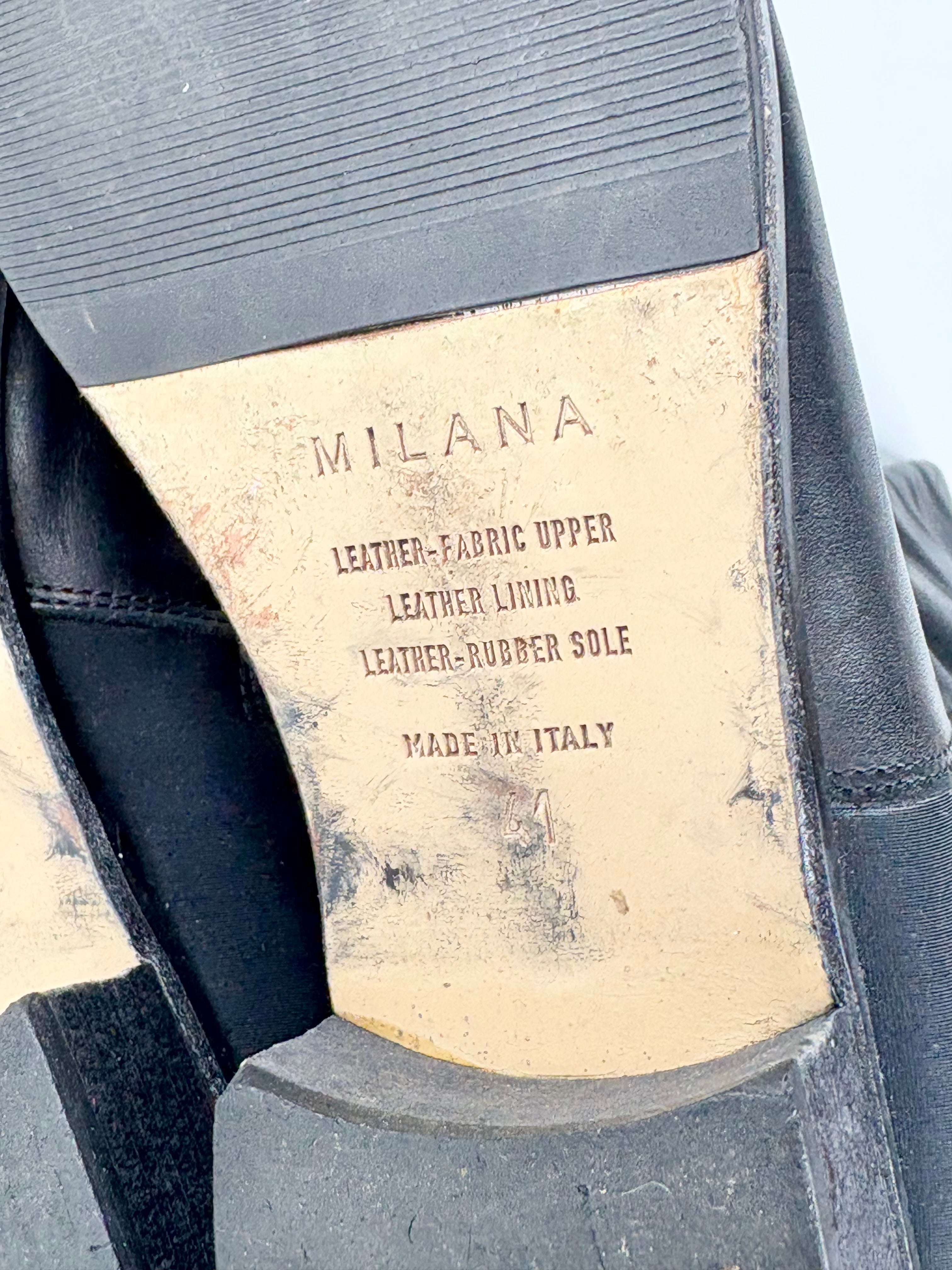 Milana Black Leather & Neoprene Riding Boots - EU41