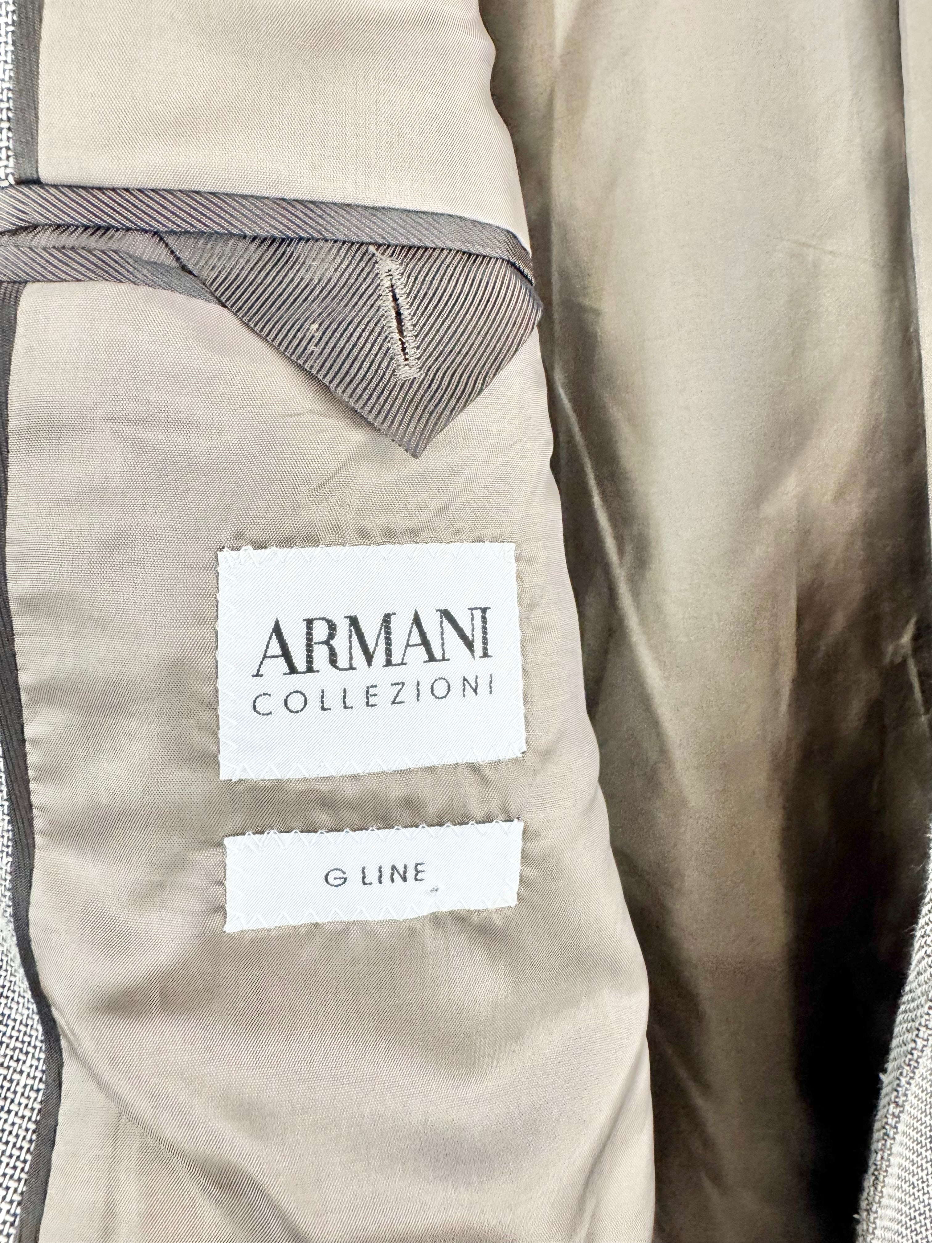 Armani Collezioni Grey Wool & Linen Jacket - Size L
