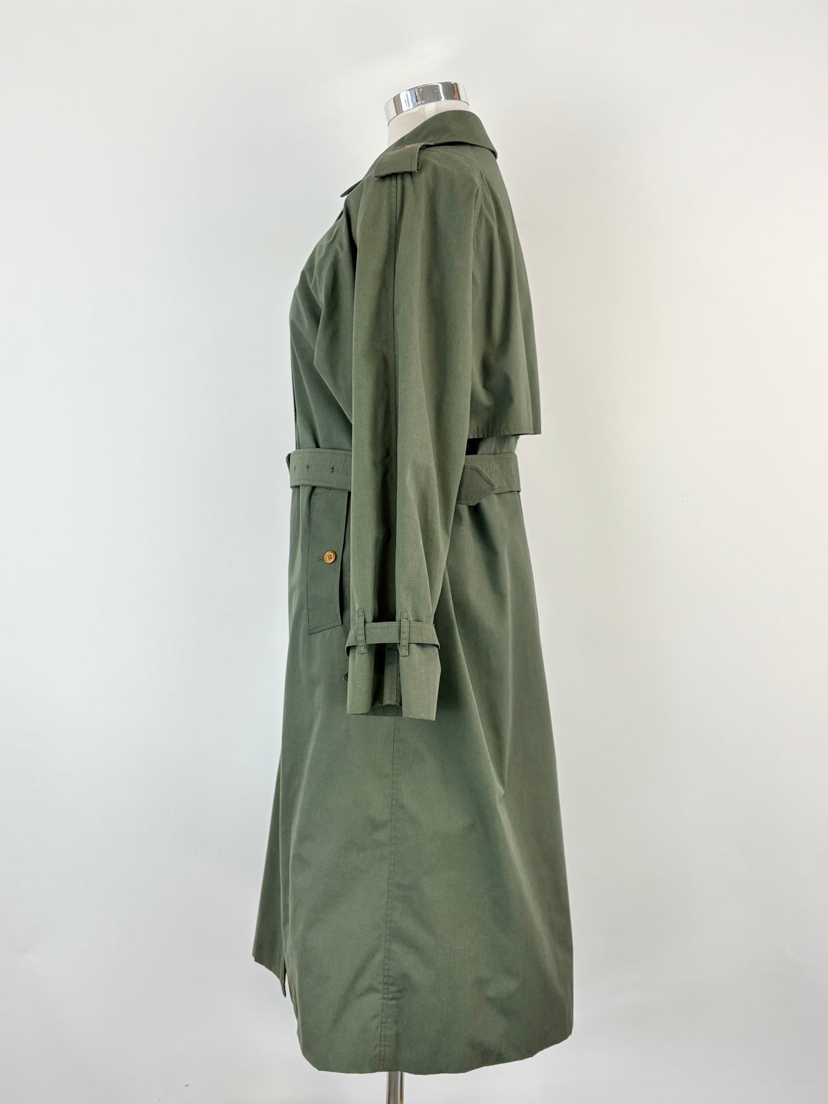Burberrys of London Vintage 90s Hunter Green Trench Coat - AU18