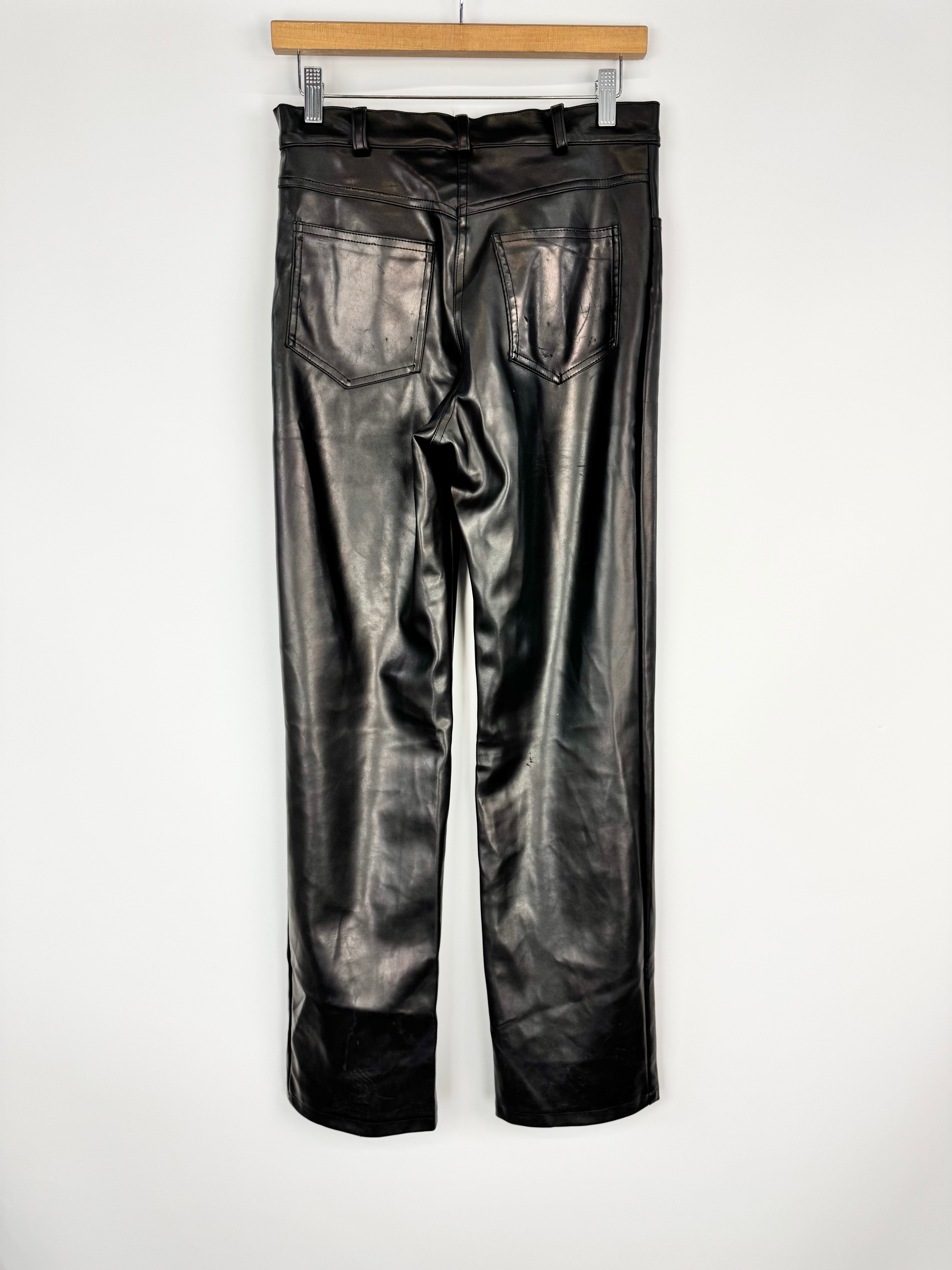 Joulian Black Leather Look Trousers - AU8/10