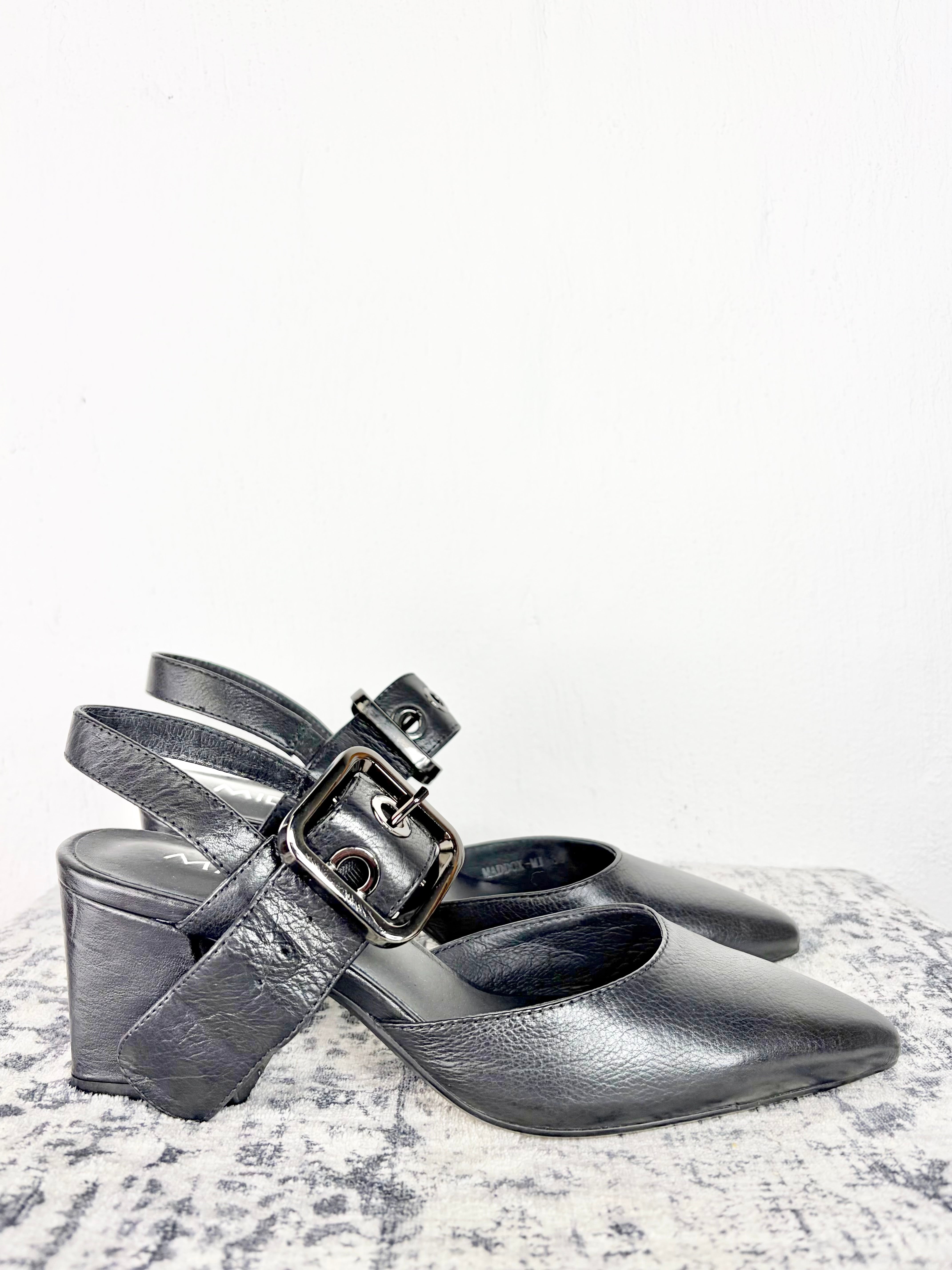 Midas Black 'Maddox' Pointed Toe Mary Janes NWT - EU39