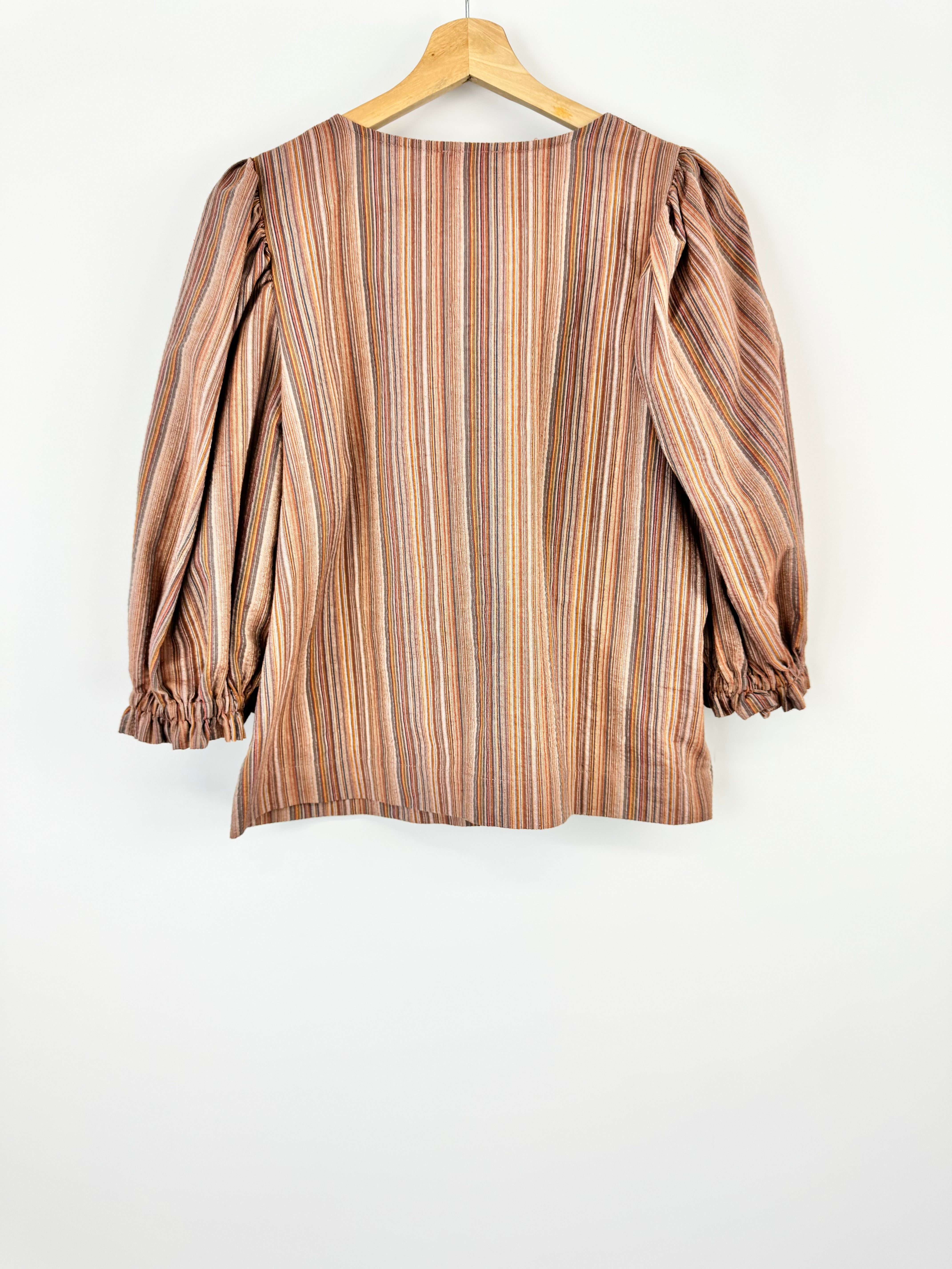 OBUS STRIPED TOP WITH PUFF SLEEVES - AU12