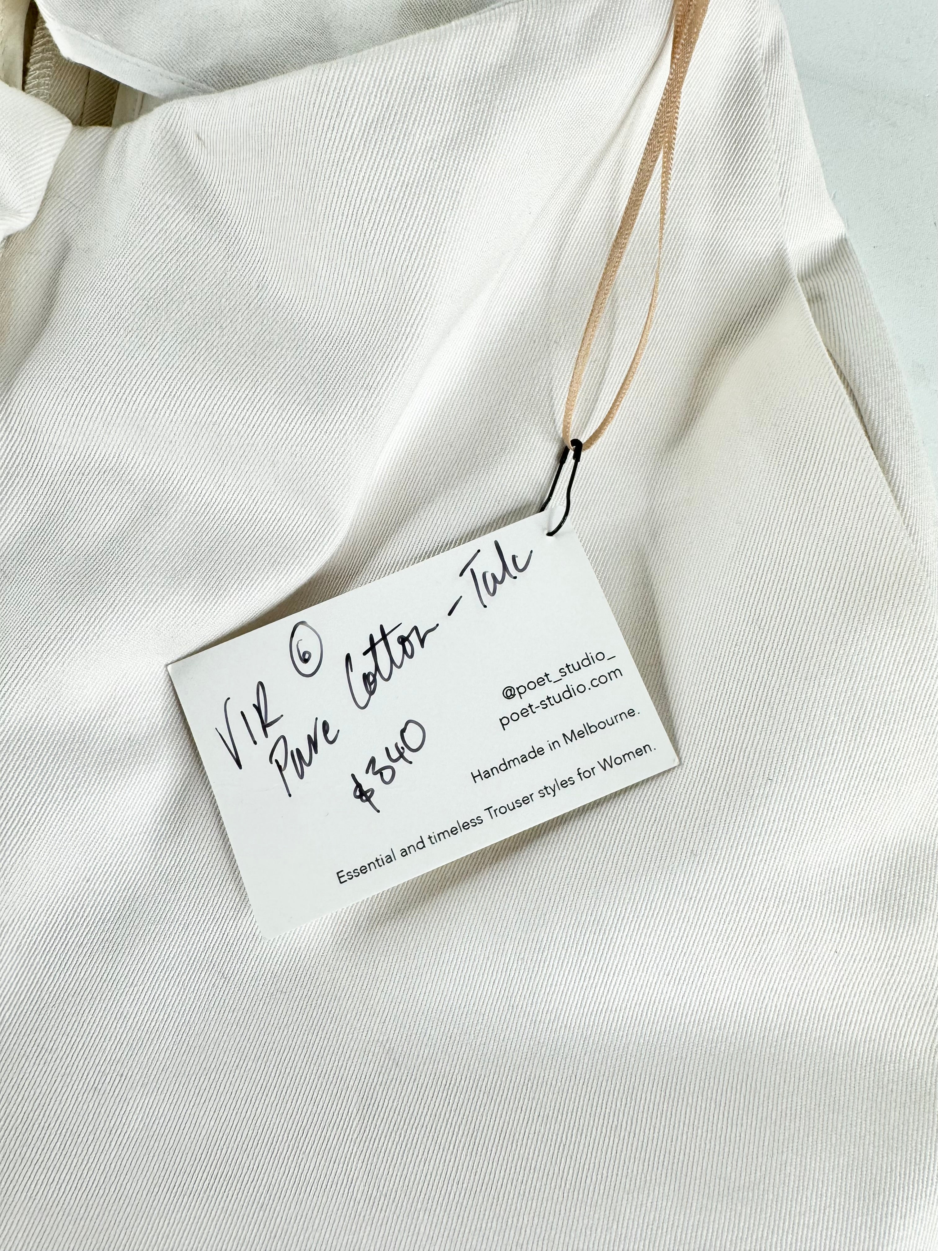 Poet Studio 'Vir' Talc White Slacks NWT - AU6