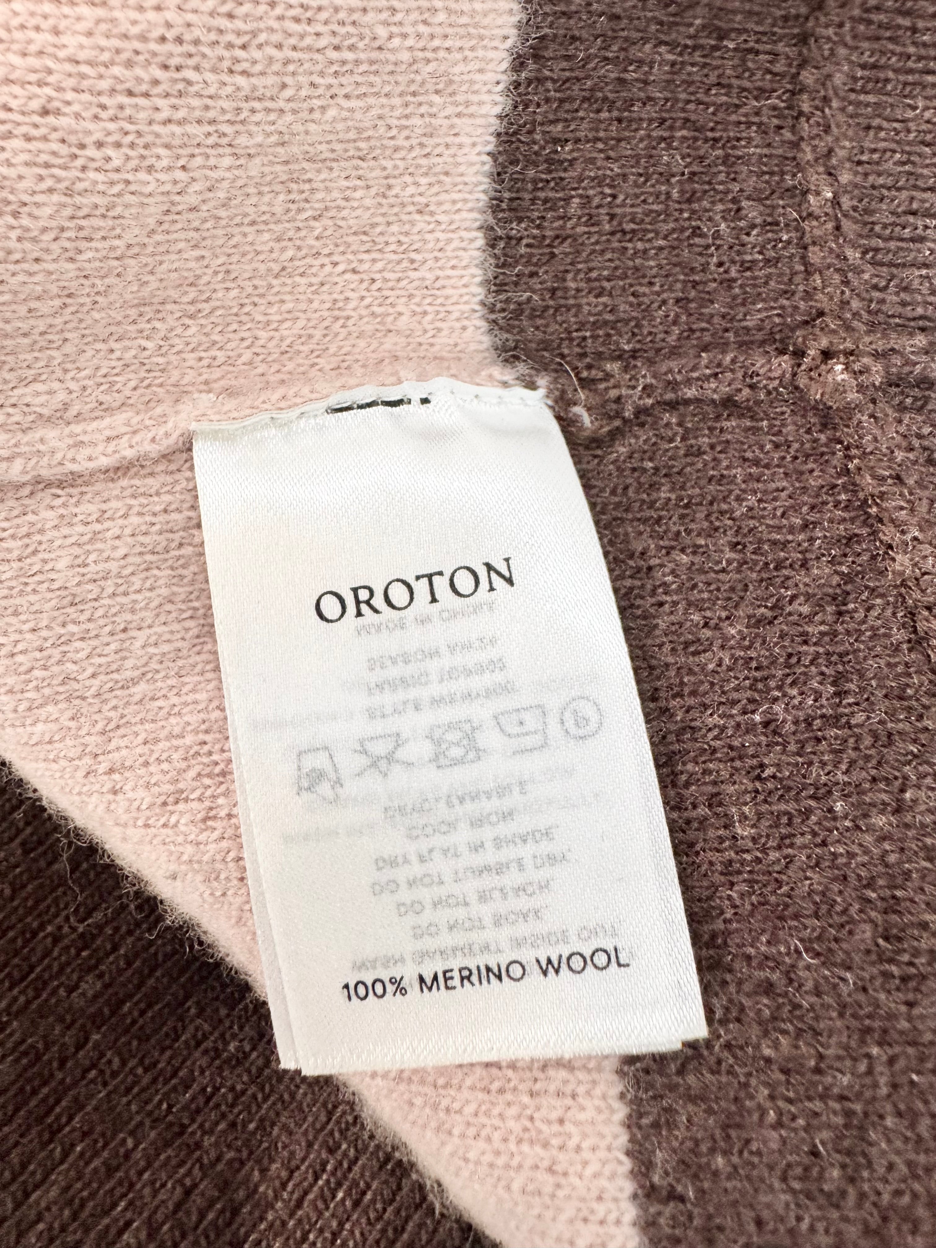 Oroton Pink, Brown & Grey Wool Sweater - AU8/10