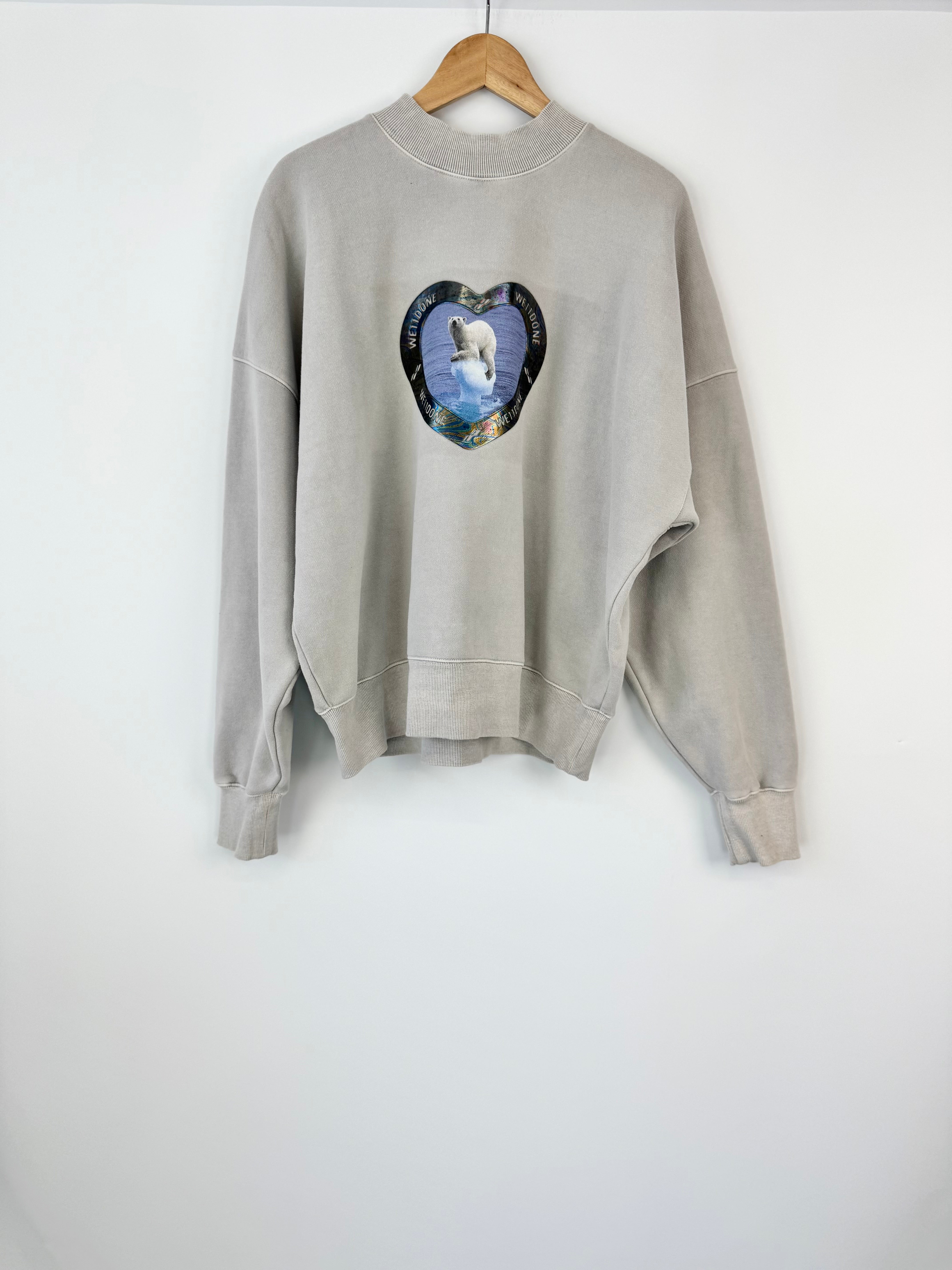 We11done Grey Colour Change Polar Bear Sweater - AU8/10
