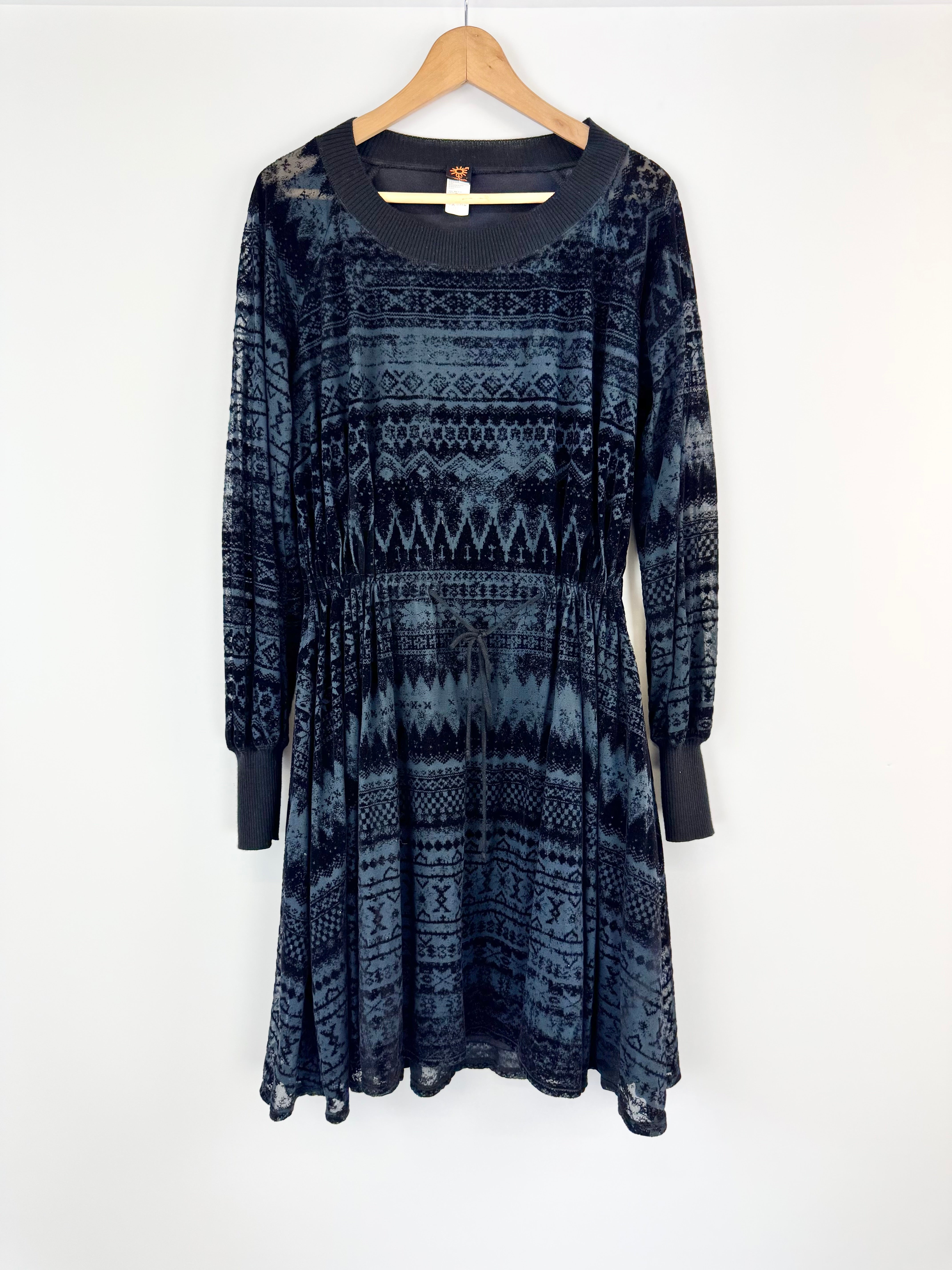 Jean Paul Gaultier Soleil Black Patterned Dress - AU12