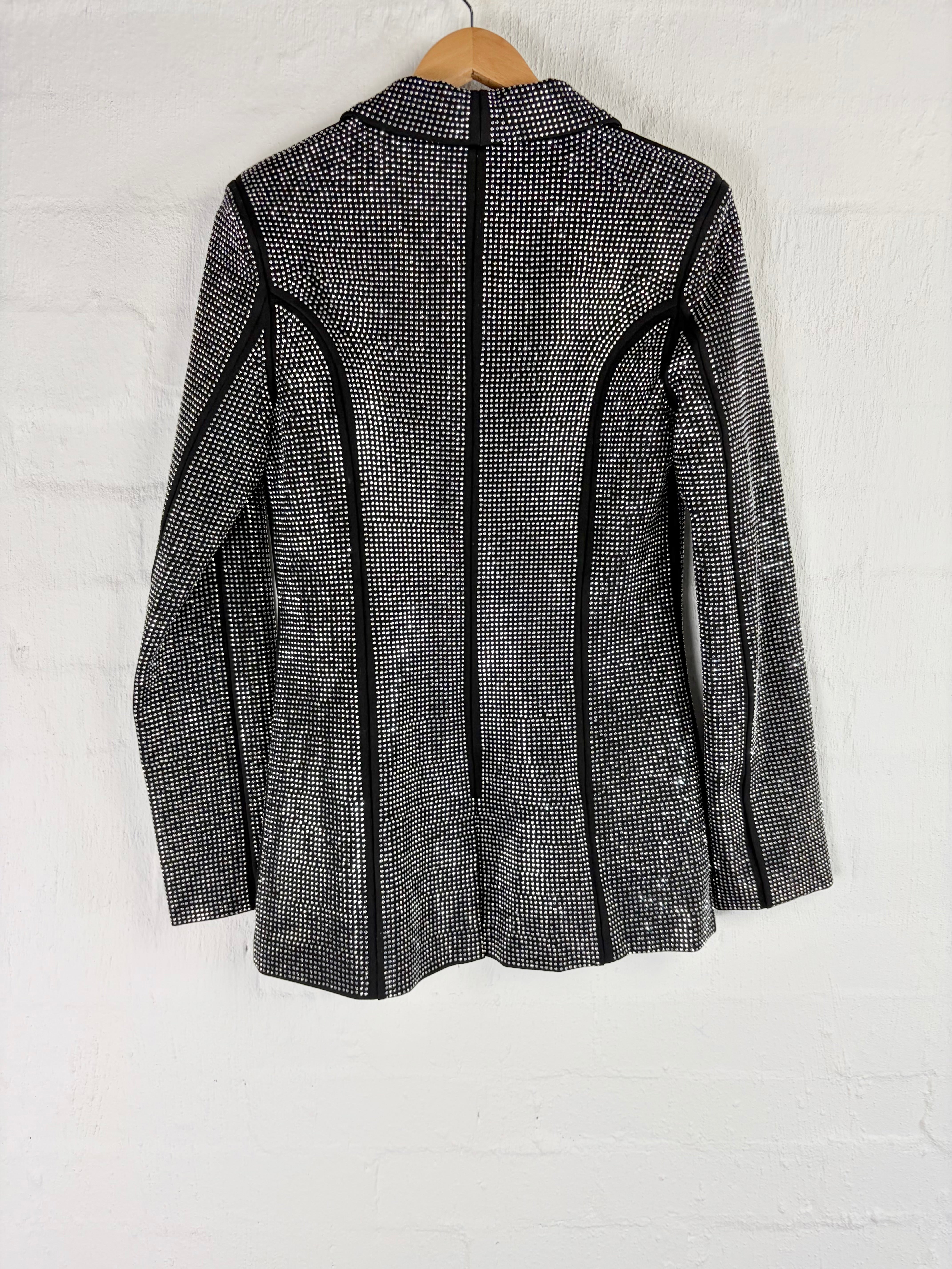 I.AM.GIA. Black Rhinestone Studded Flared Blazer - AU10