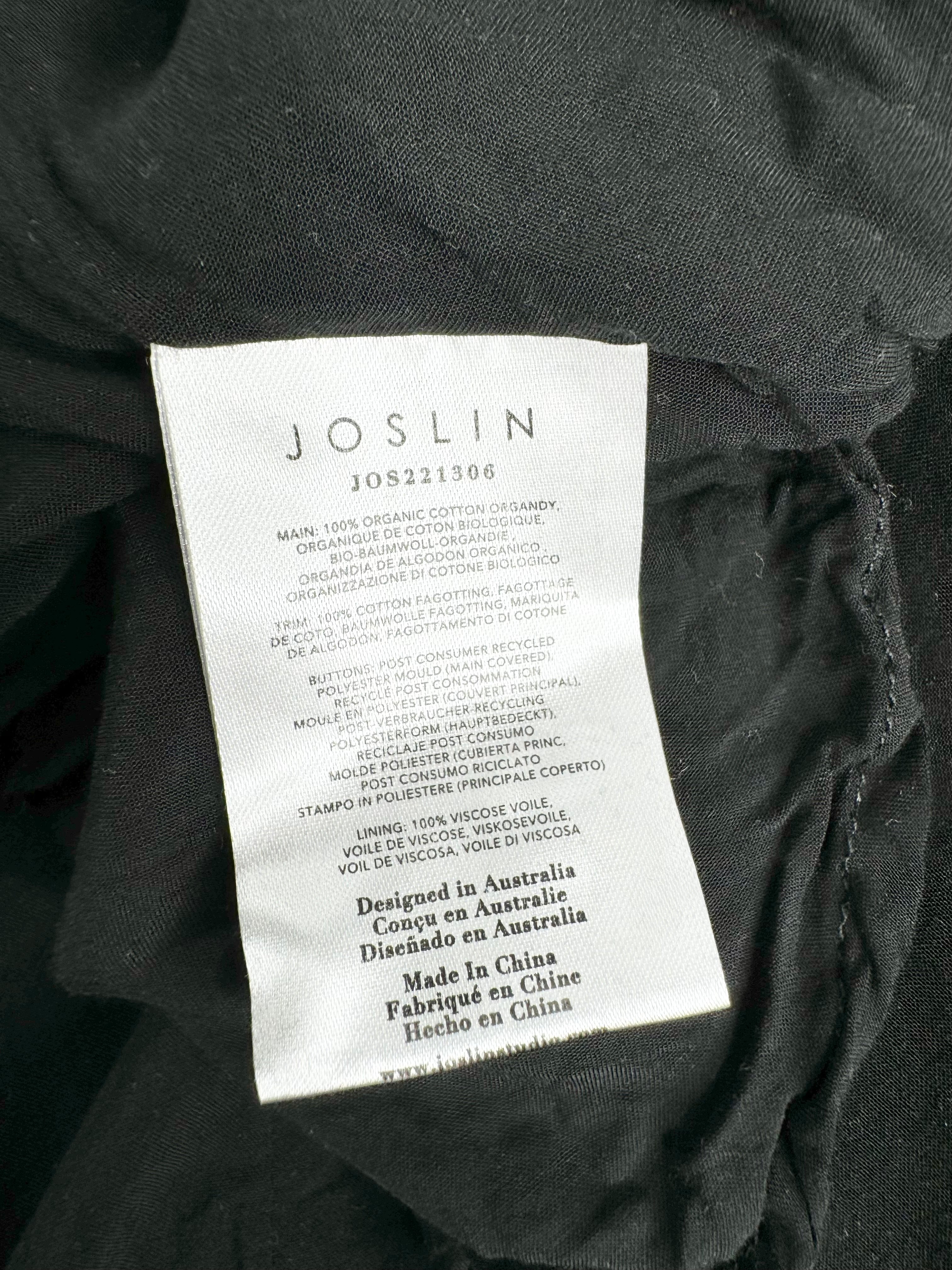 Joslin Black Cotton Tiered Blouse - AU14