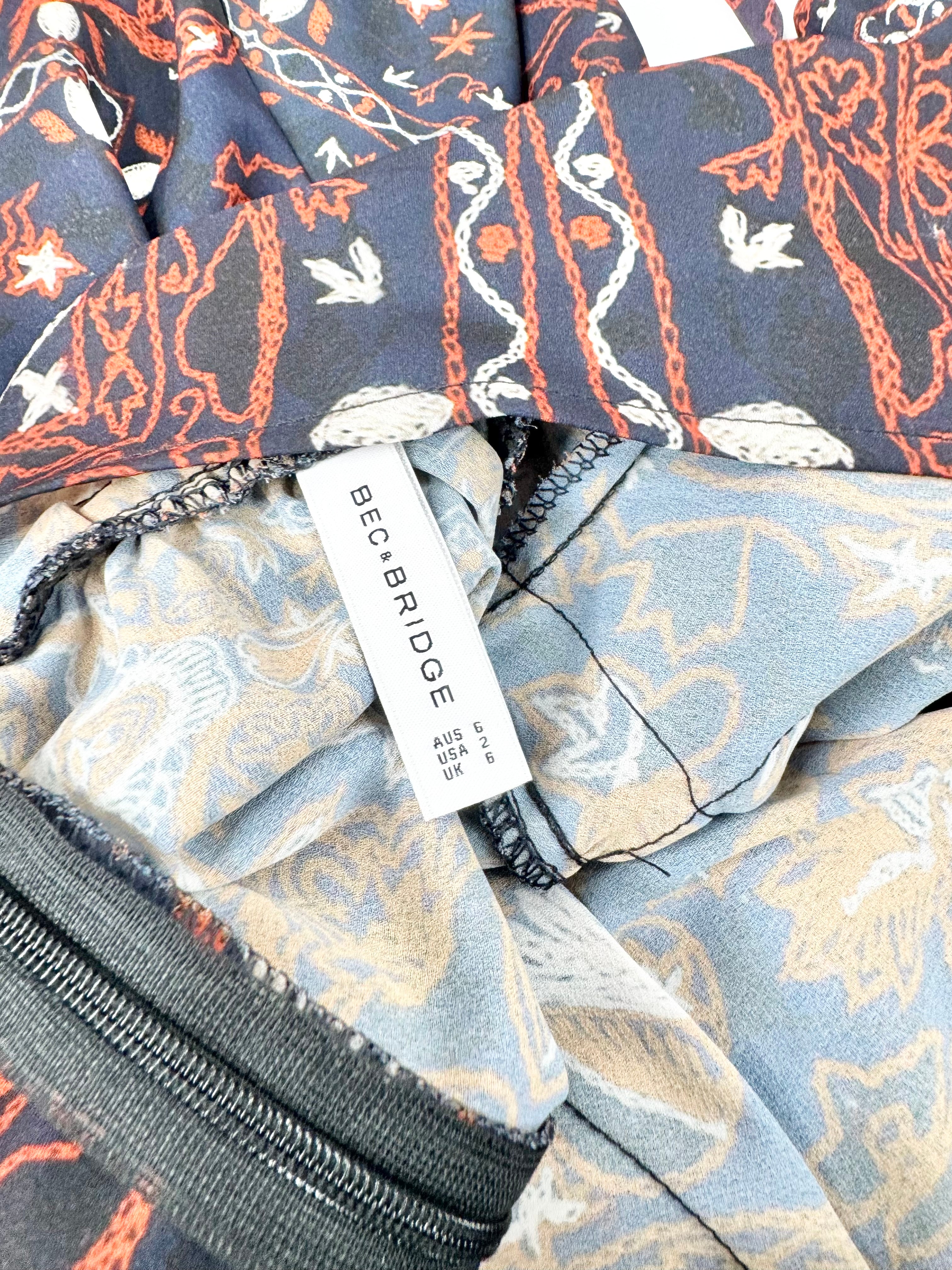 Bec + Bridge Navy Patterned Playsuit - AU6