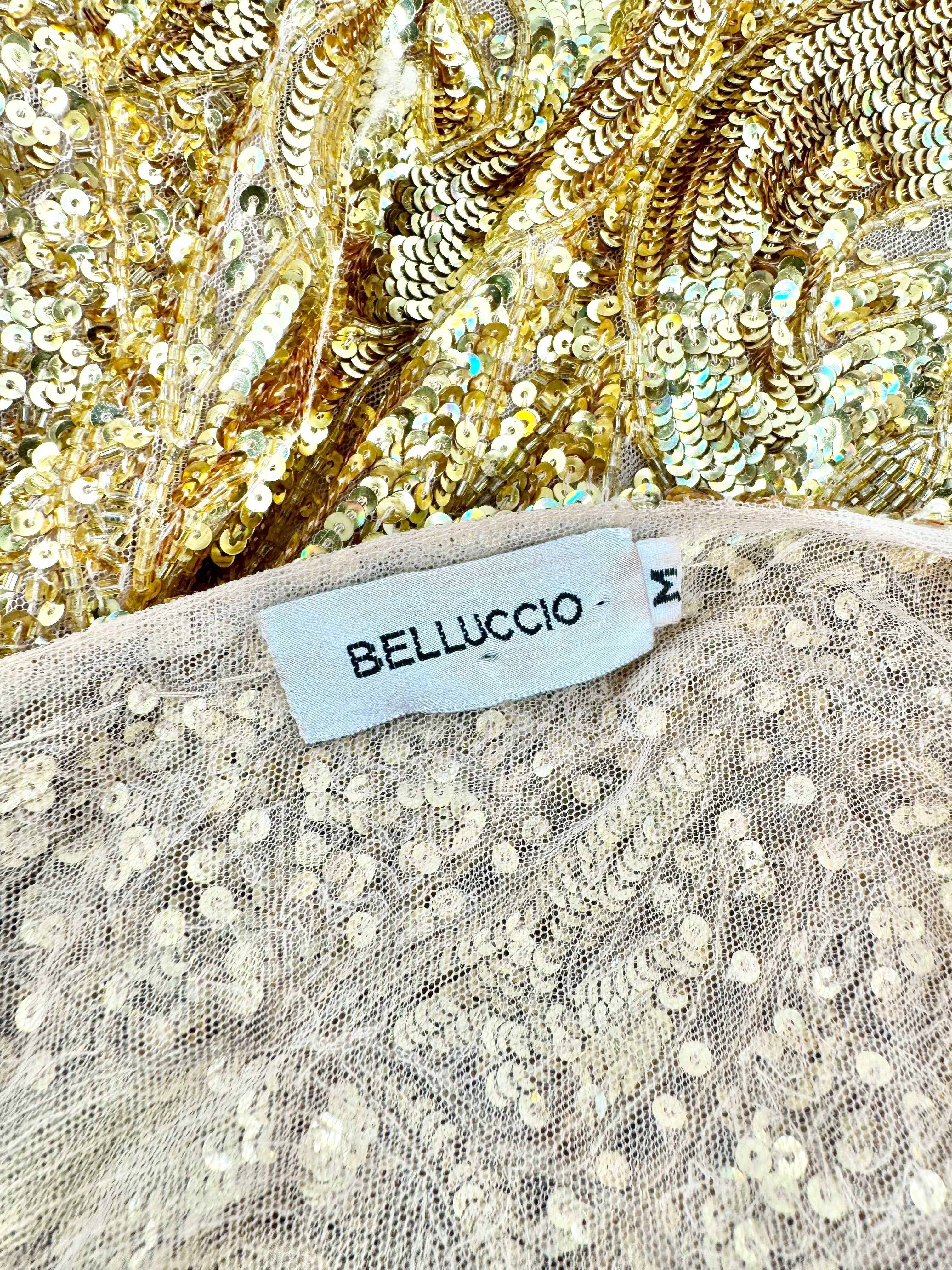 Belluccio Gold Sequinned Midi Dress - AU10