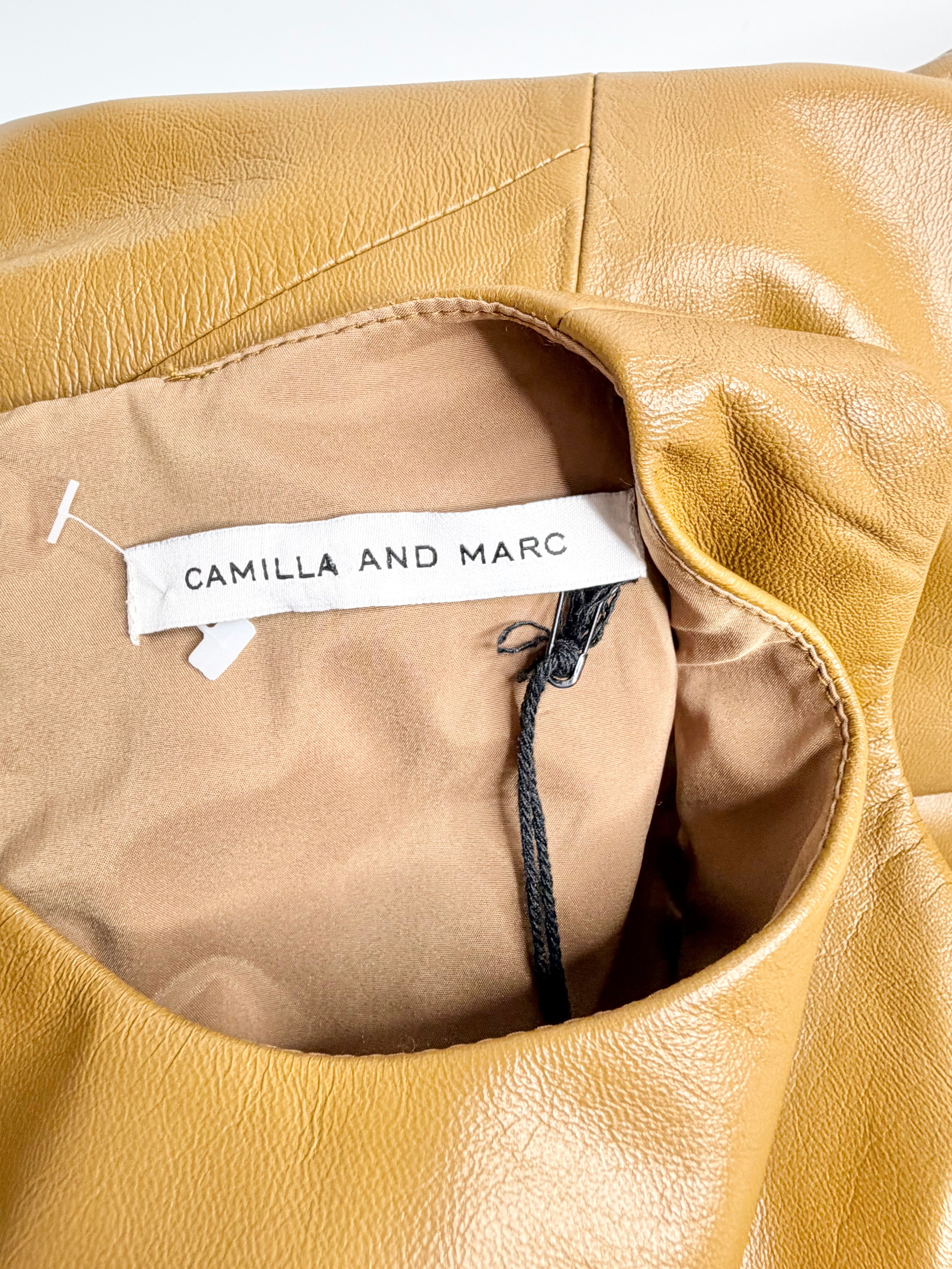Camilla & Marc Ochre Leather ‘Nikita’ Gown NWT - AU14