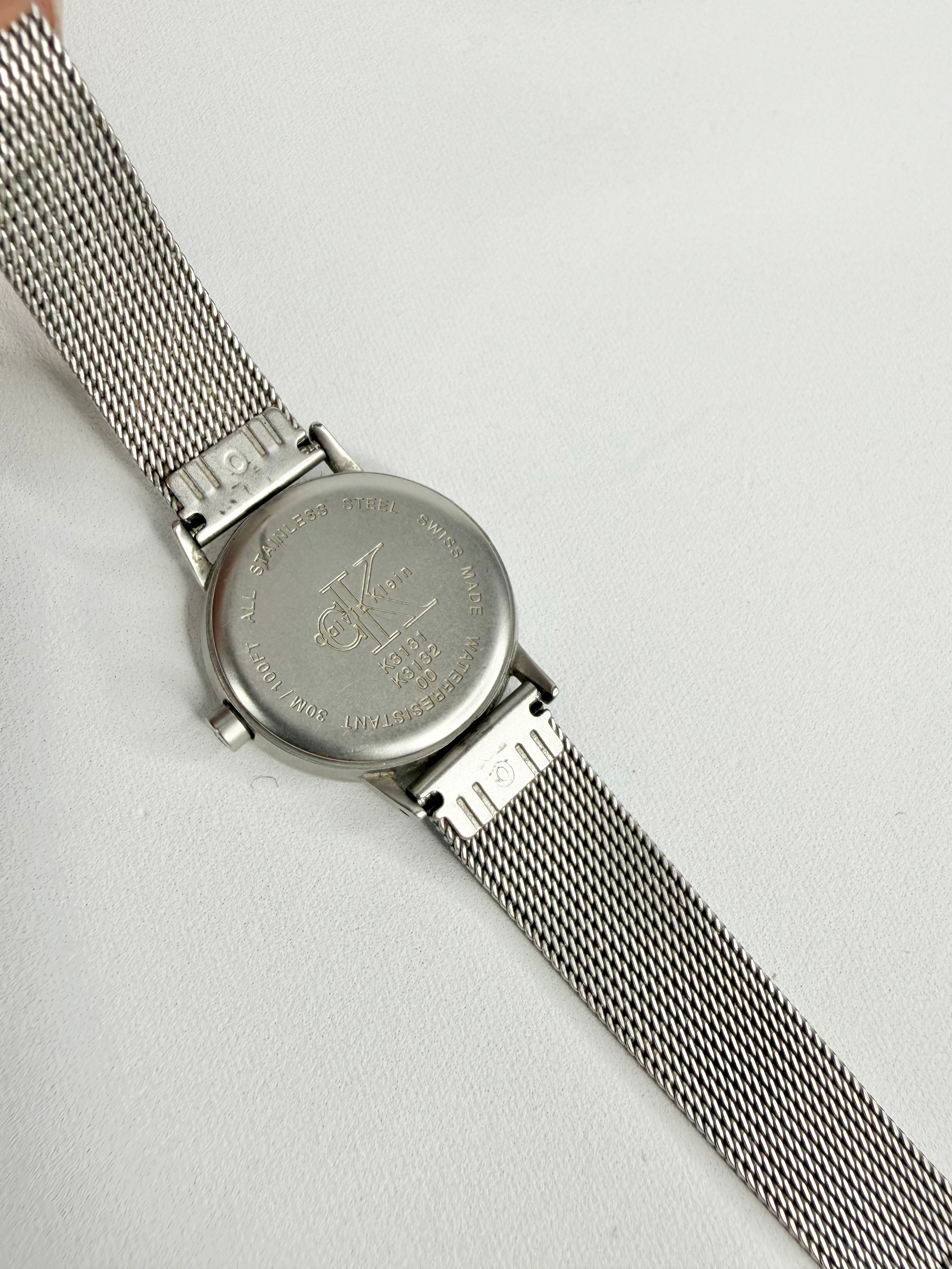 Vintage 90s Calvin Klein CK Swiss-Made Matte Grey Watch