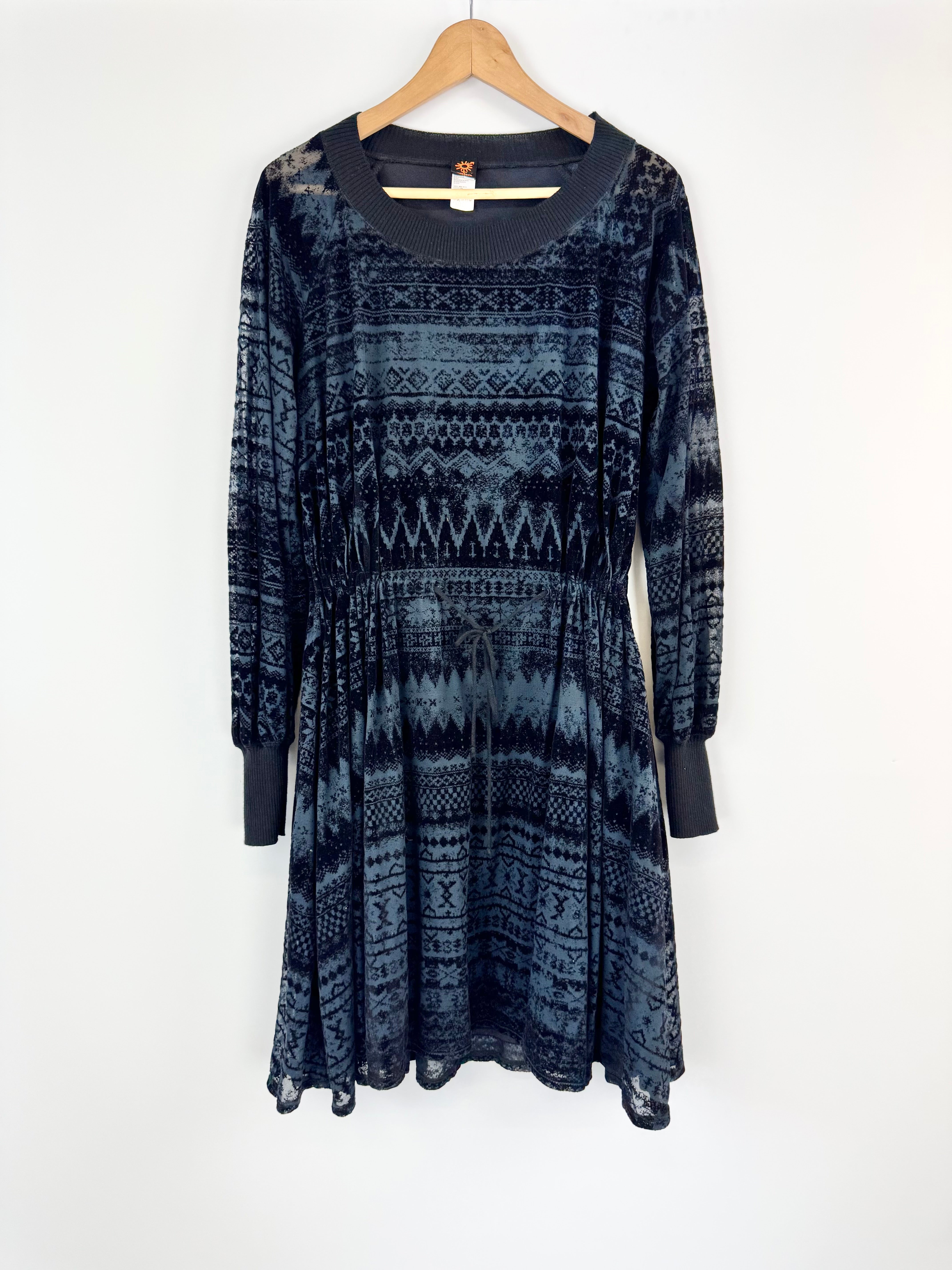 Jean Paul Gaultier Soleil Black Patterned Dress - AU12