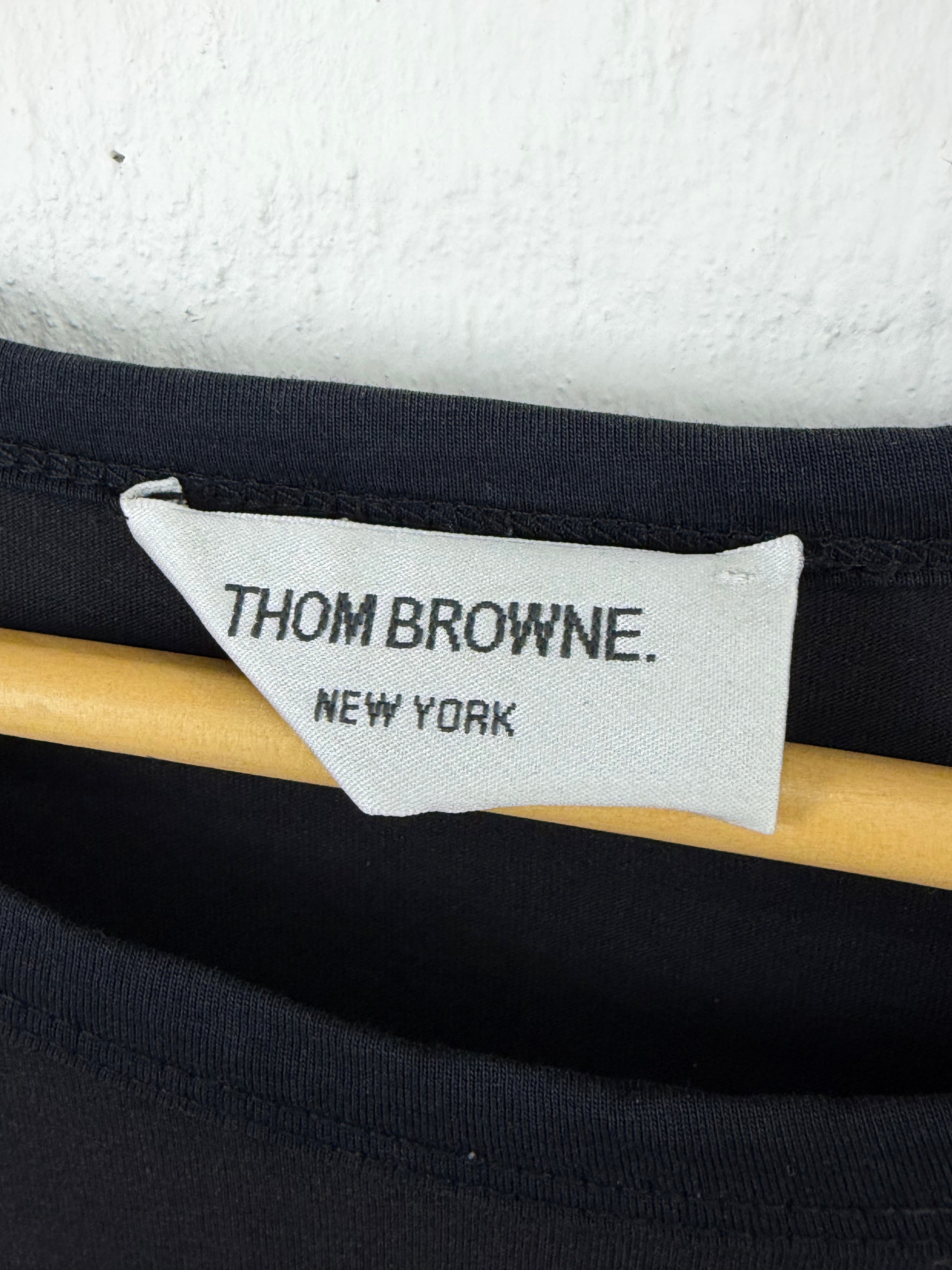 Thom Browne Black Cotton T-Shirt - AU10