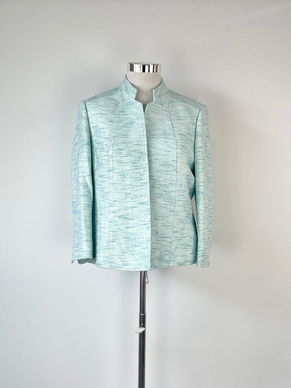 Anne Klein Ocean & Sky Blue Textured Blazer - AU20