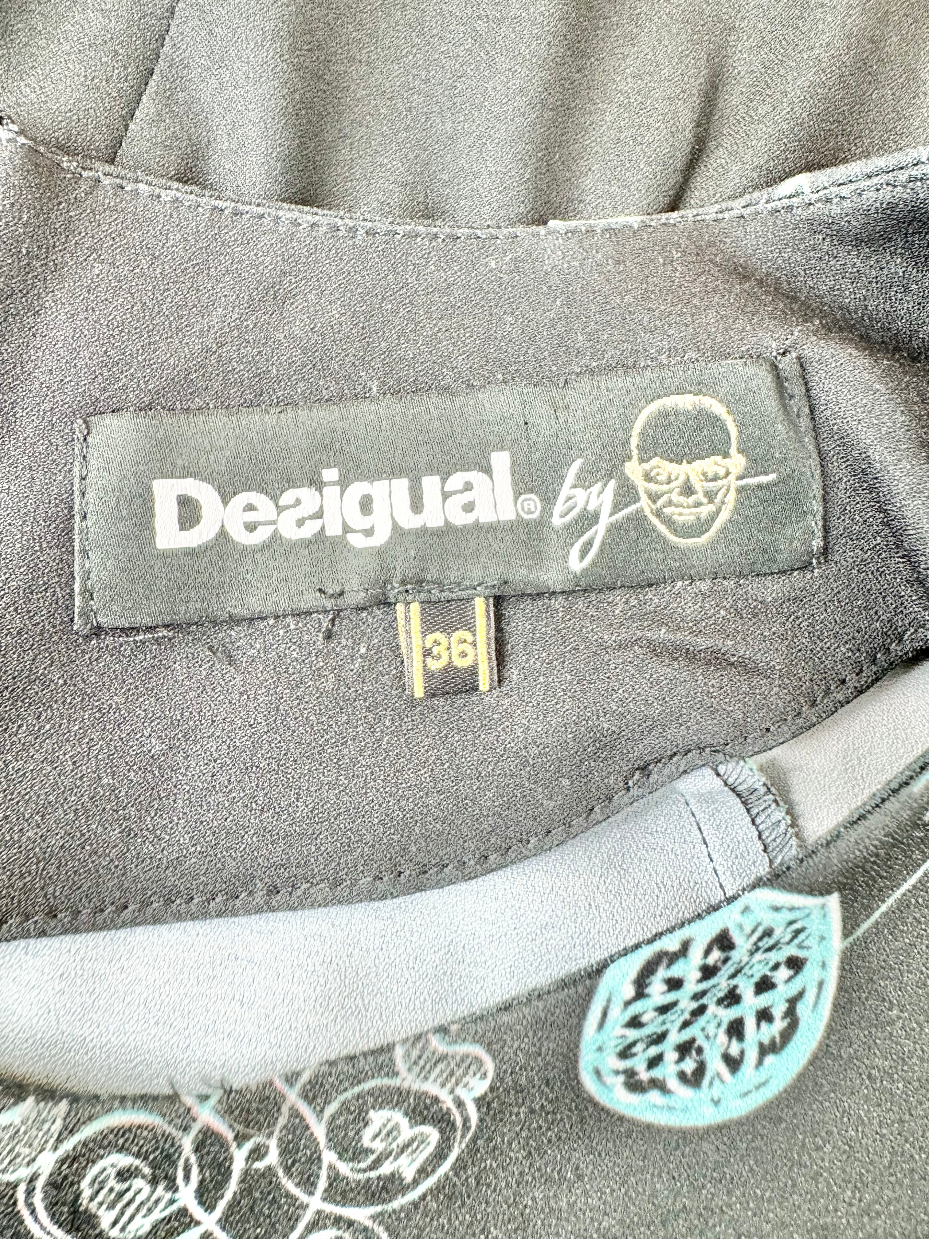 Desigual Green & Black Midi Dress - AU8