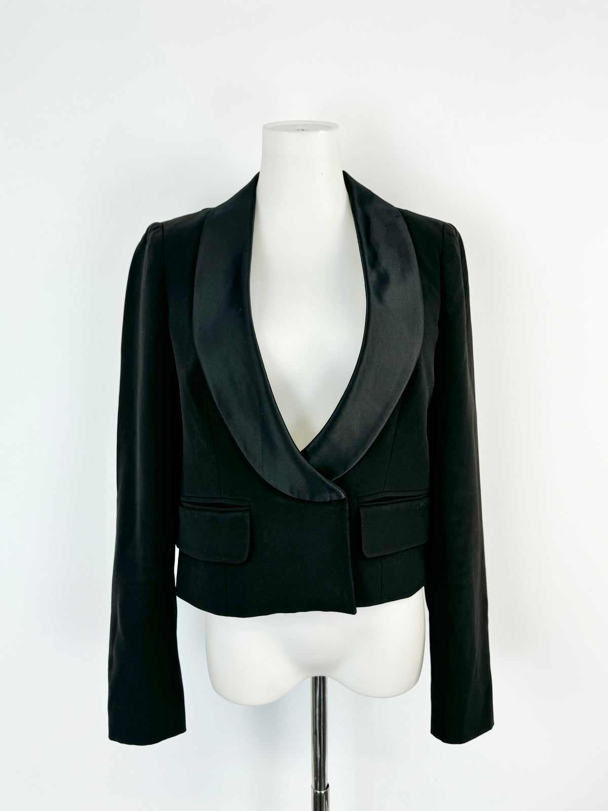 See By Chloe Cropped Black Blazer - AU10