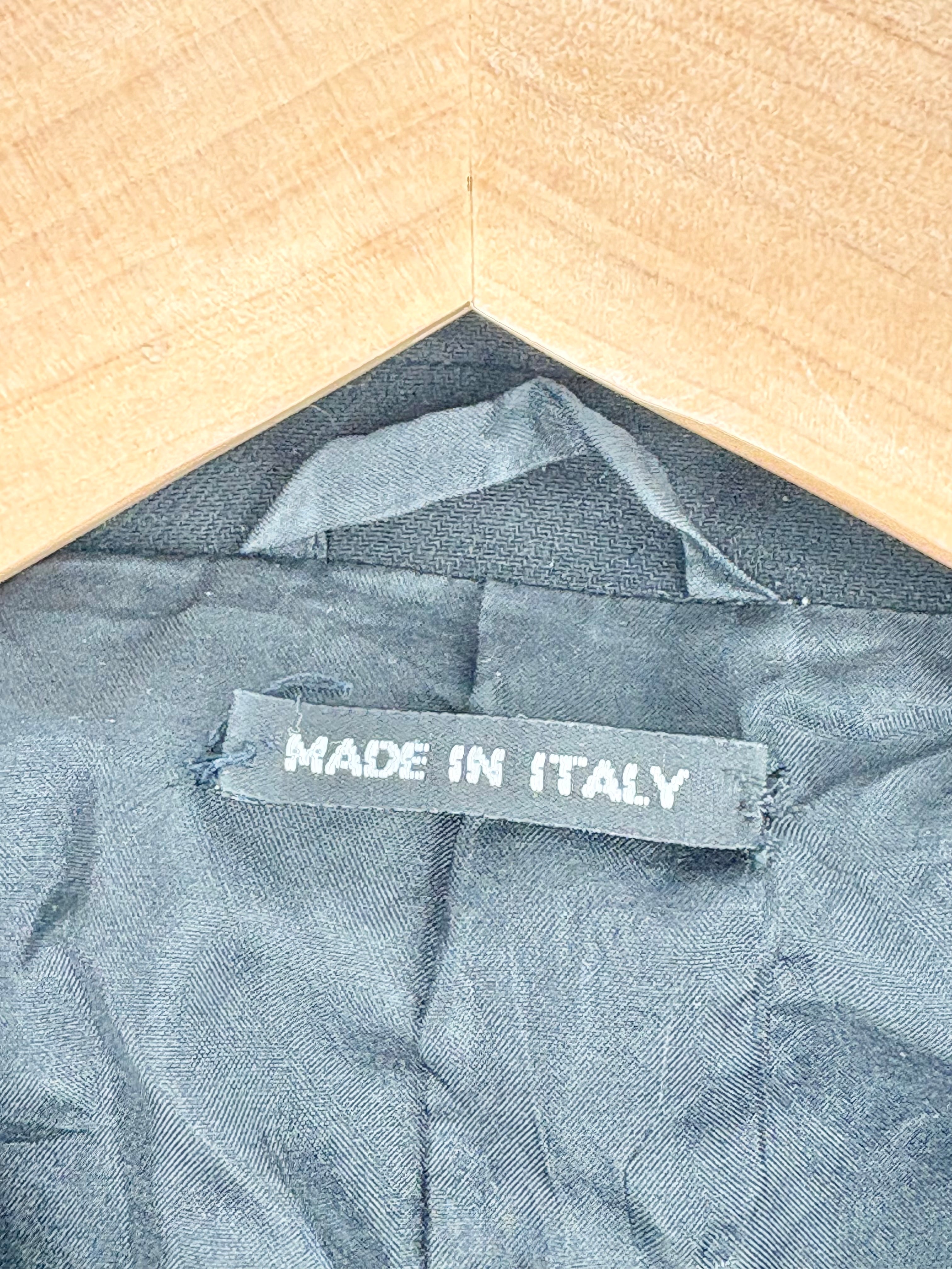 Giorgio Armani Vintage Black Wool Regular-Fit Blazer - L