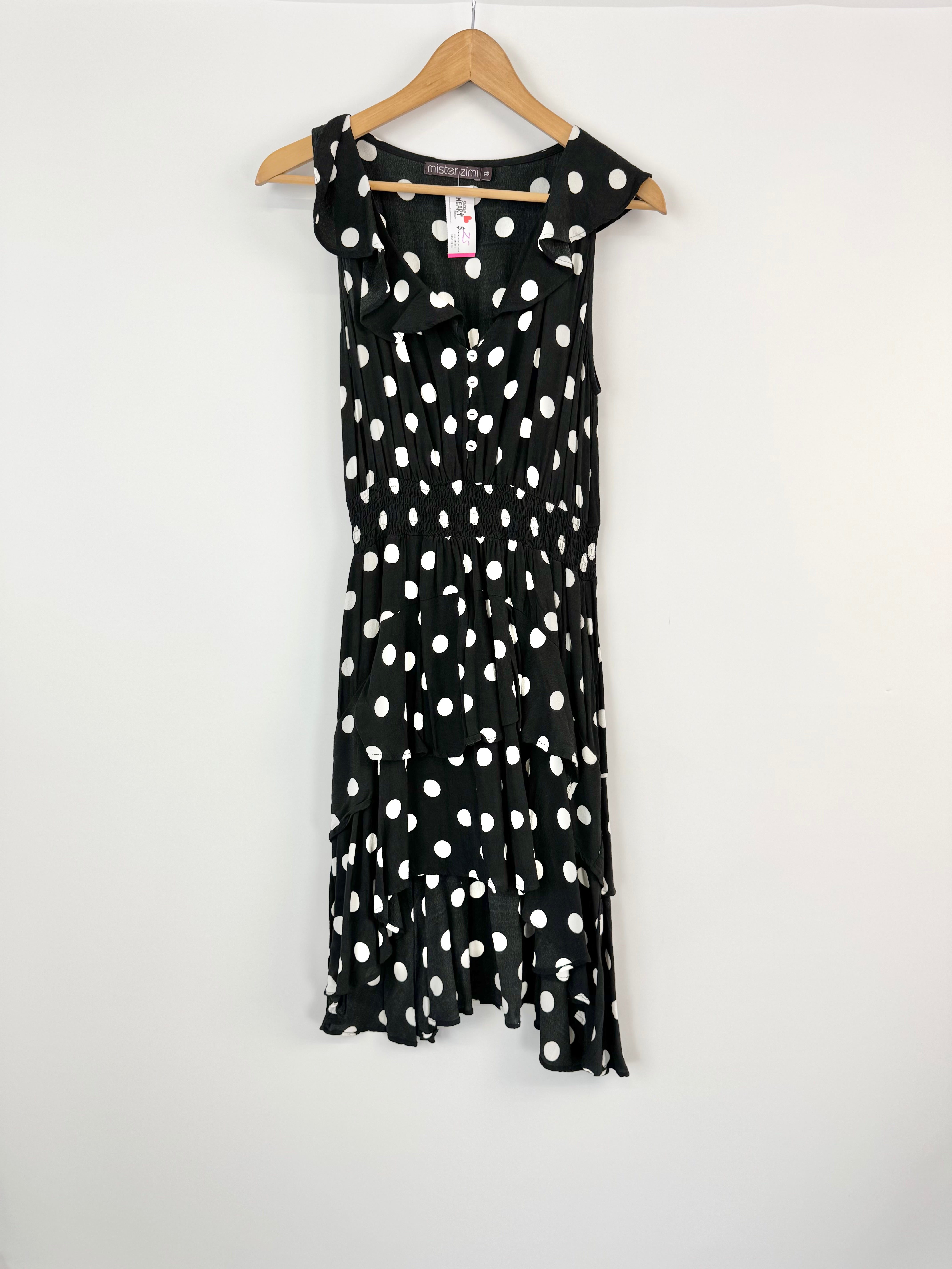 MISTER ZIMI BLACK POLKA DOT DRESS - AU8