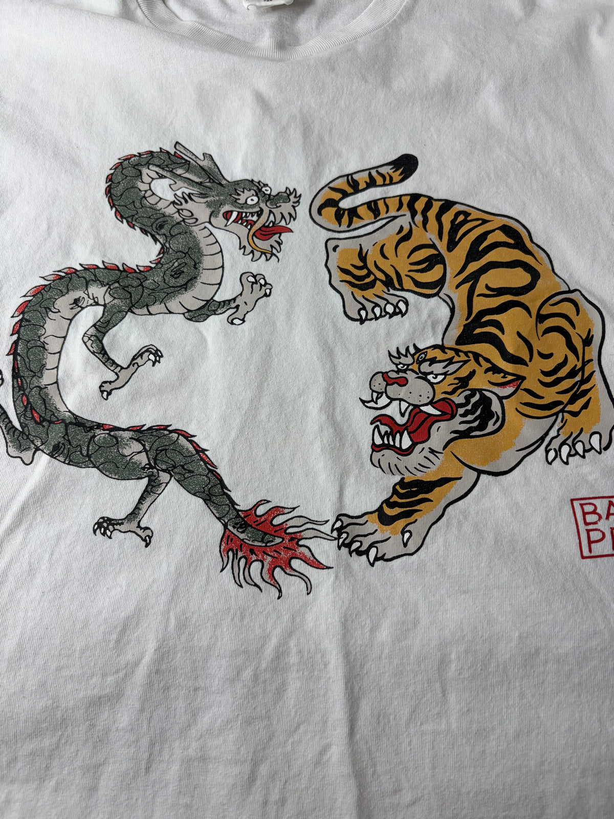 BAPE Japanese Culture Tiger & Dragon White T-shirt - L