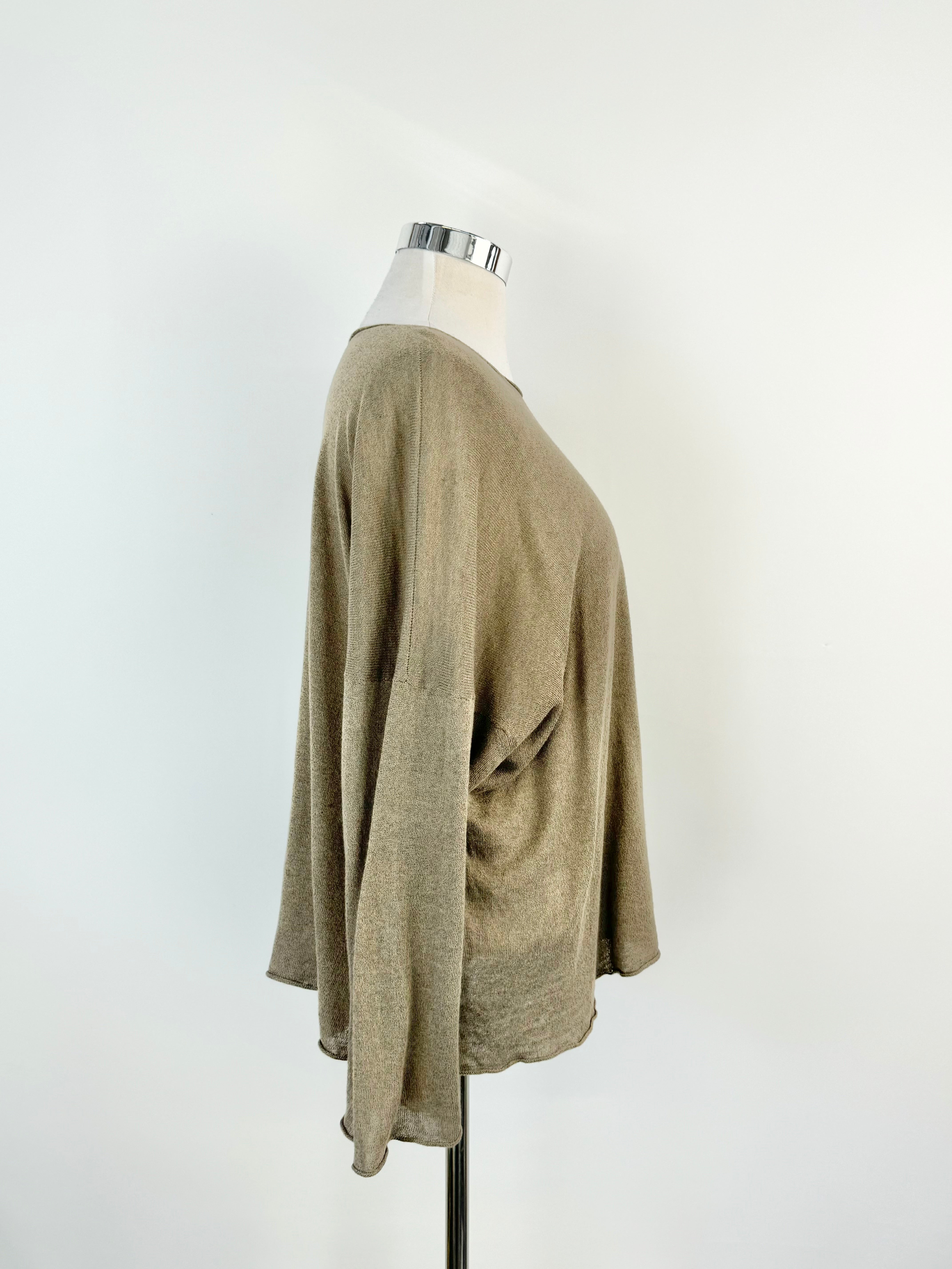 Eskander Tawny Linen & Cotton Relaxed Fit Long Top - AU10