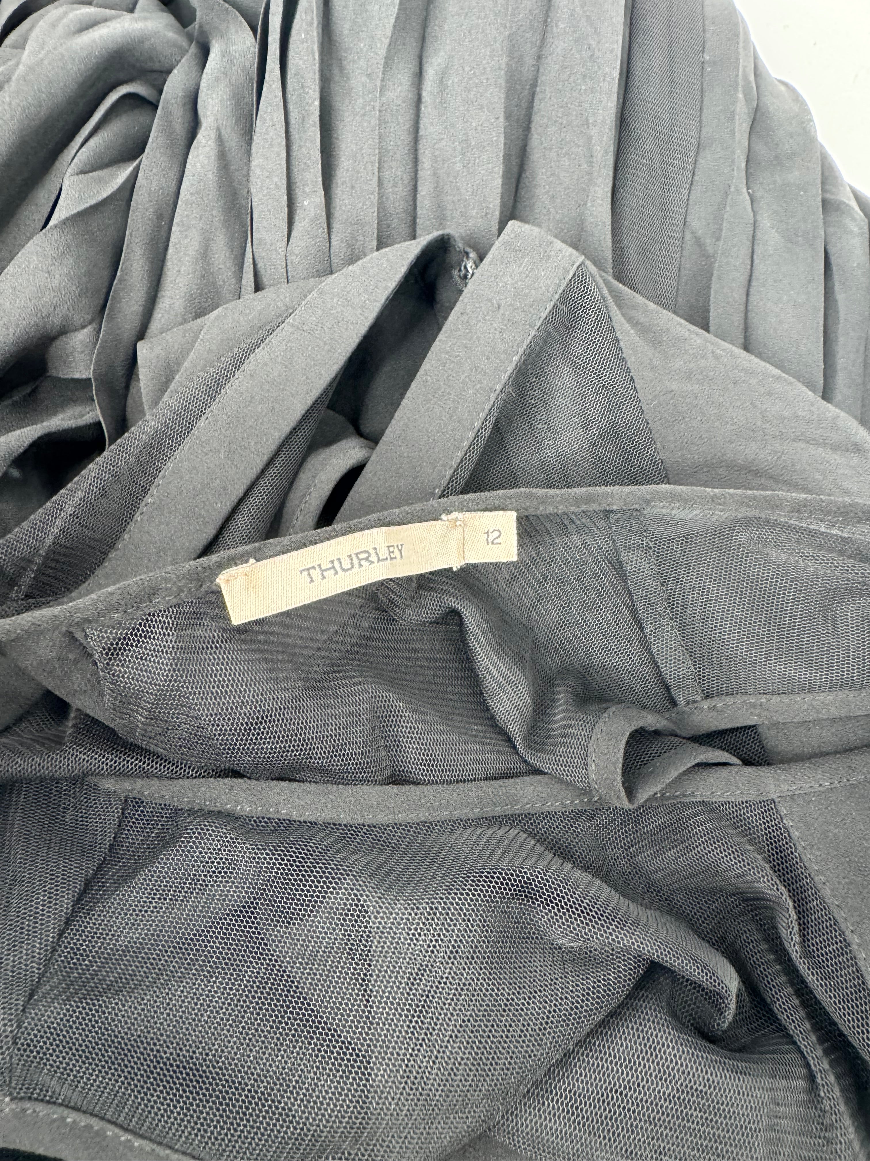 Thurley Black Sleeveless Pleated Dress - AU12