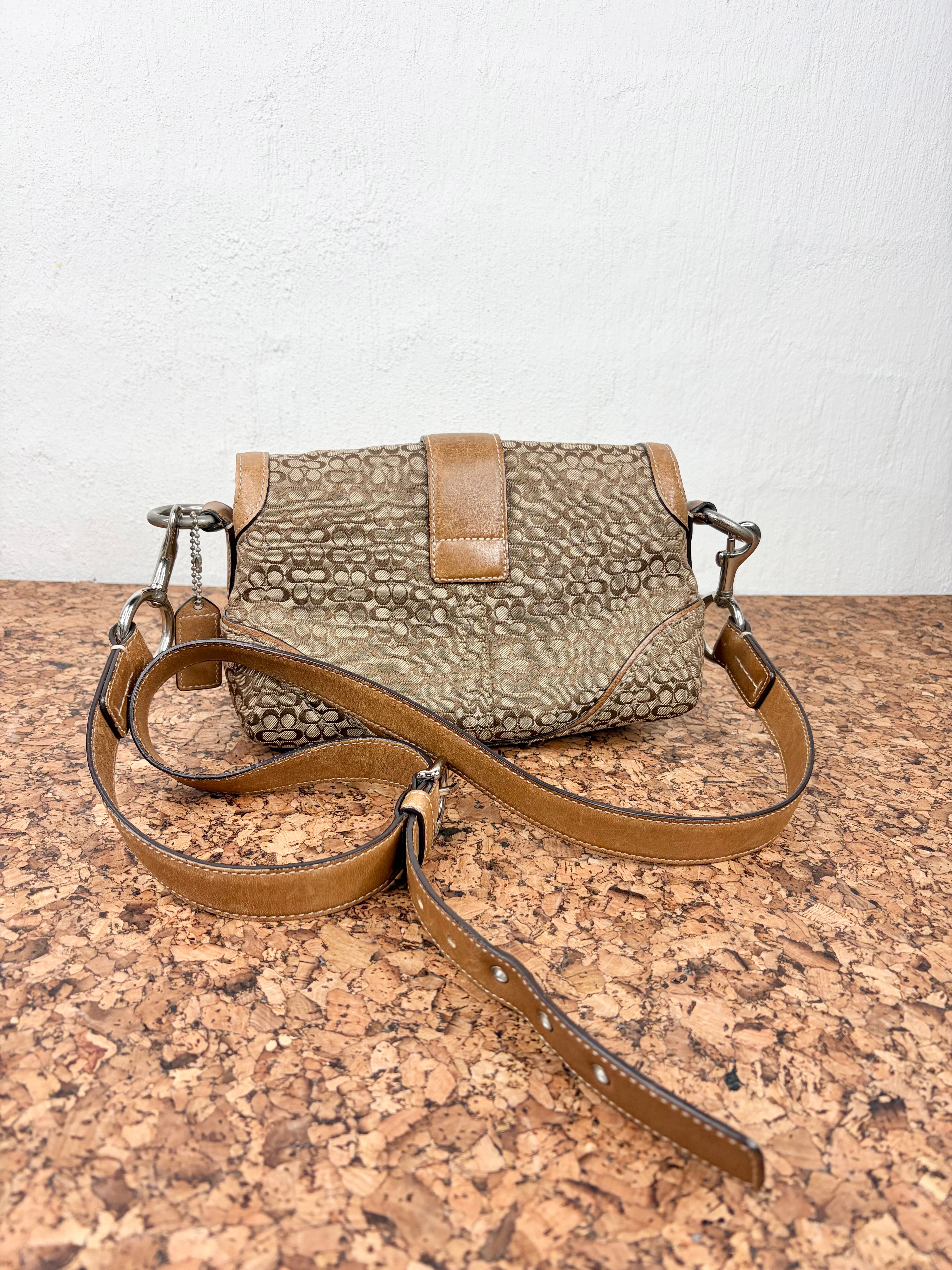 Coach Tan Monogram Crossbody Bag