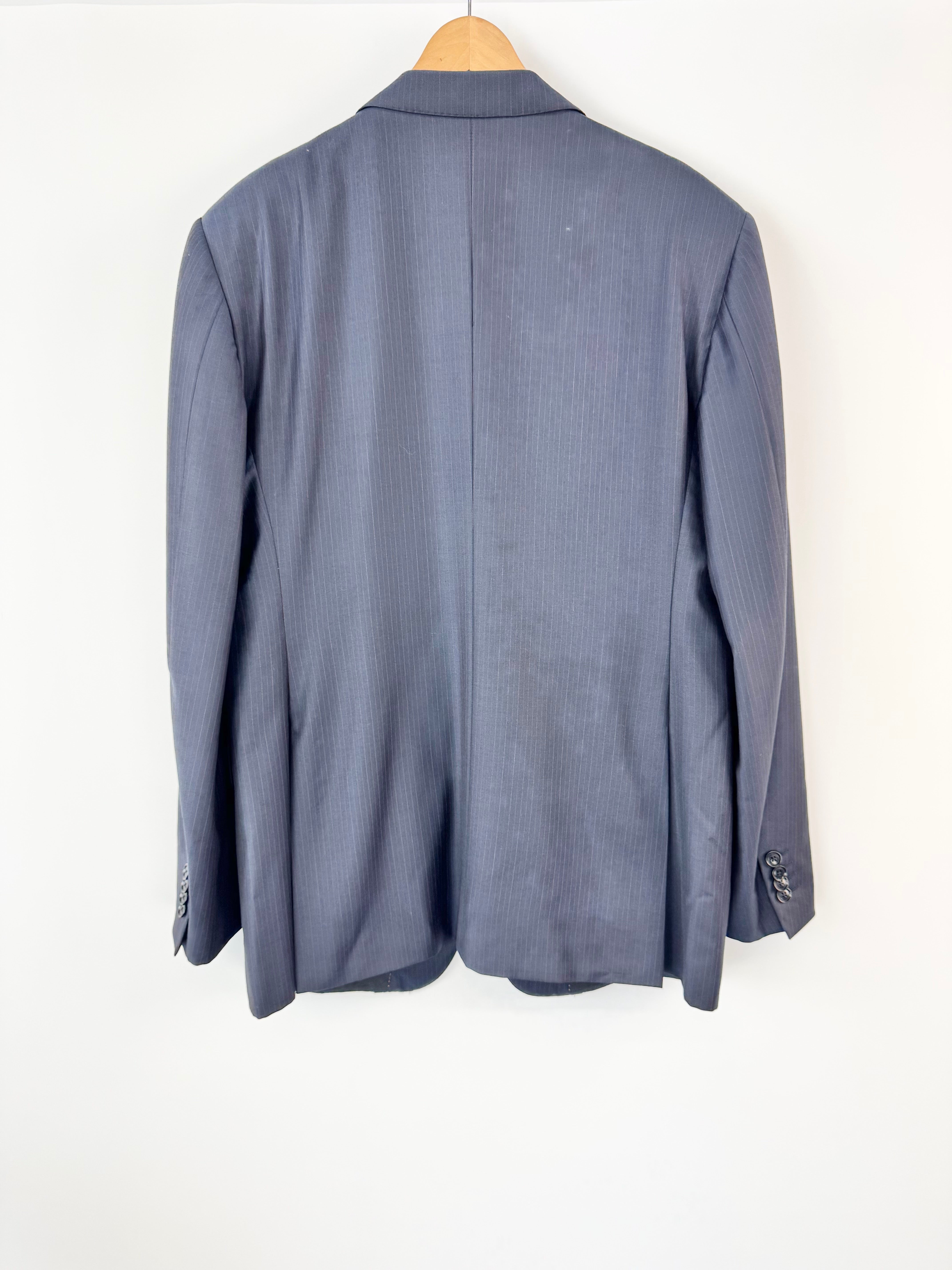 Pal Zileri Blue Pinstriped Wool Blazer - L