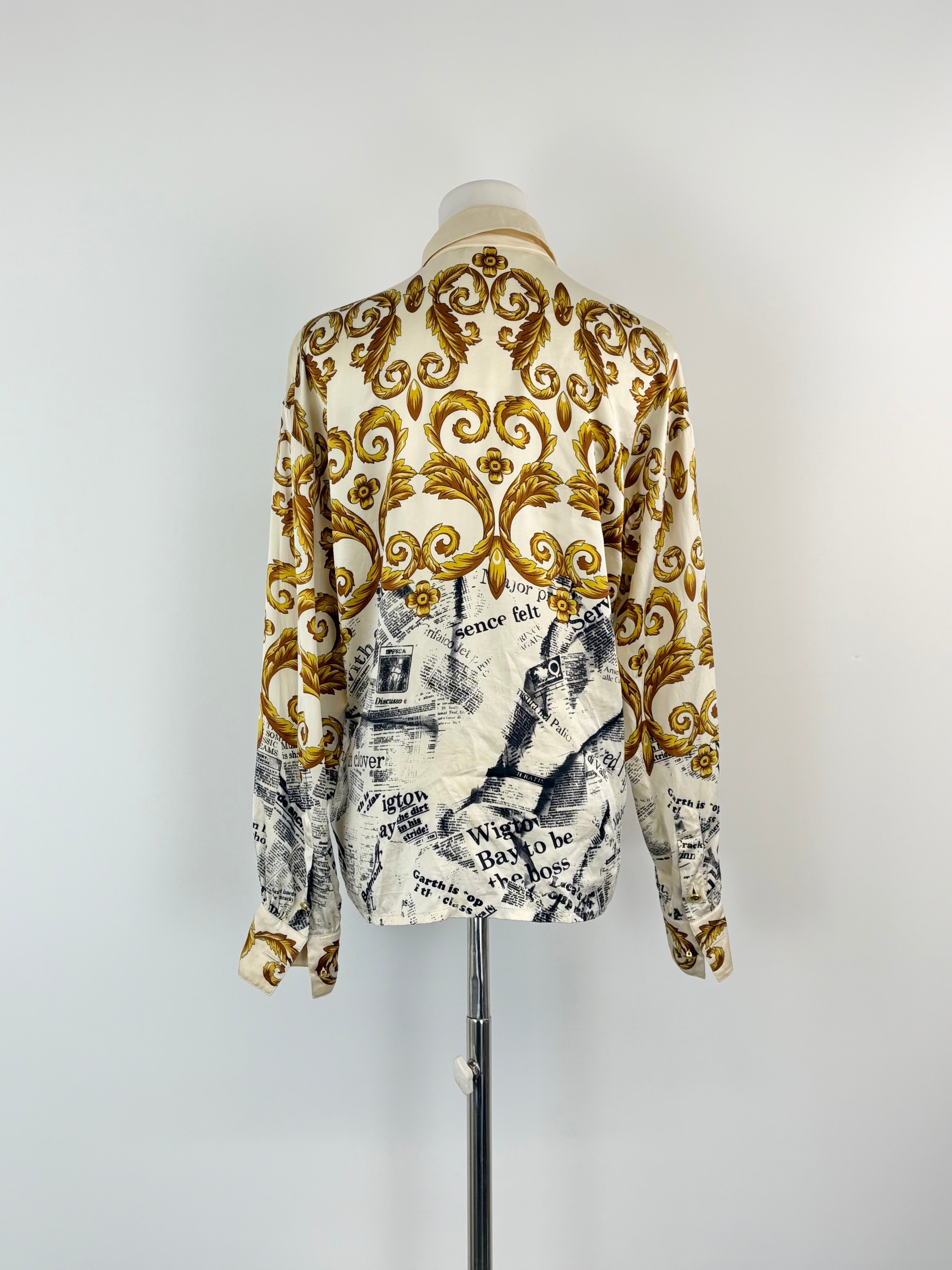 Escada by Margaretha Ley Vintage Majolica Pattern Silk Blouse - AU8