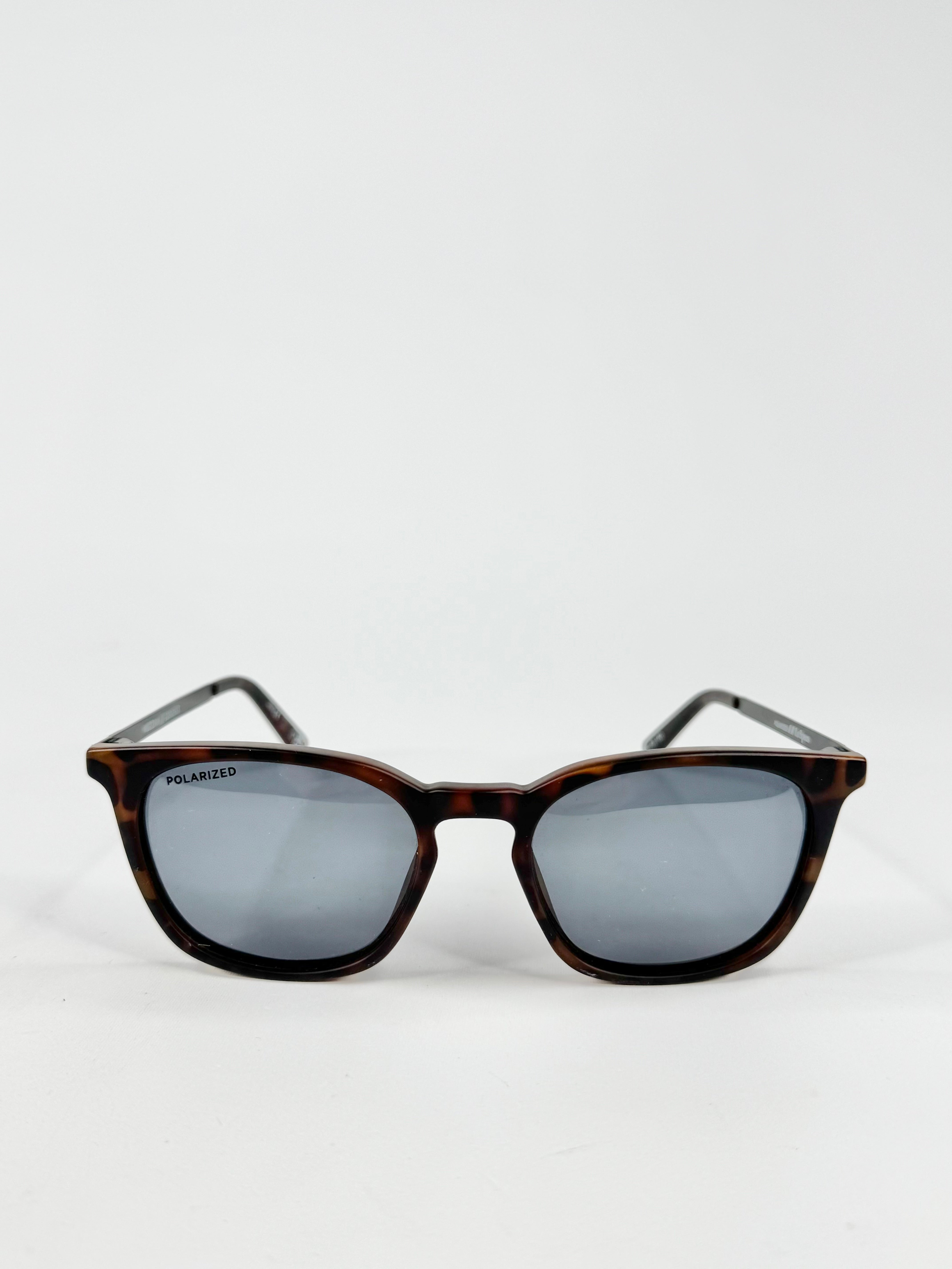 Le Specs Dark Tortoiseshell 'Huzzah' Square Polarized Sunglasses