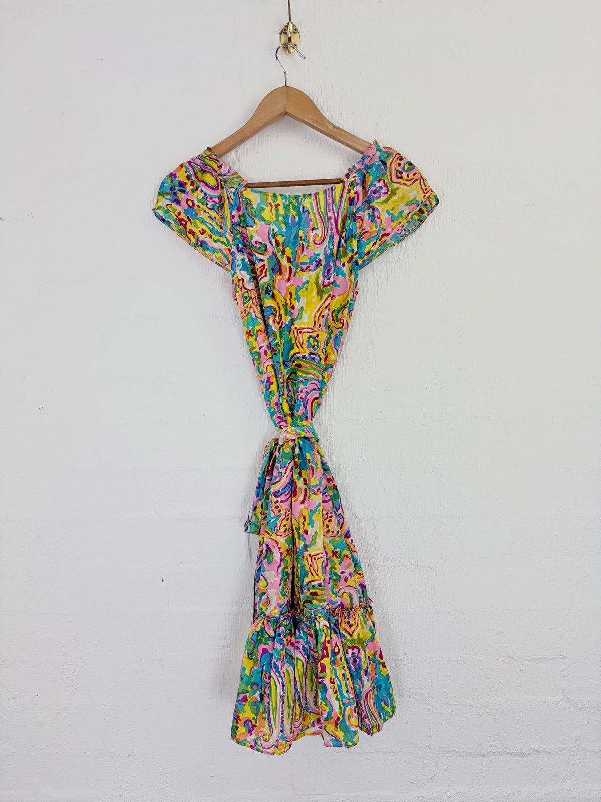 Colette Multicolour Bias Cut Paisley Patterned Dress - AU6/8