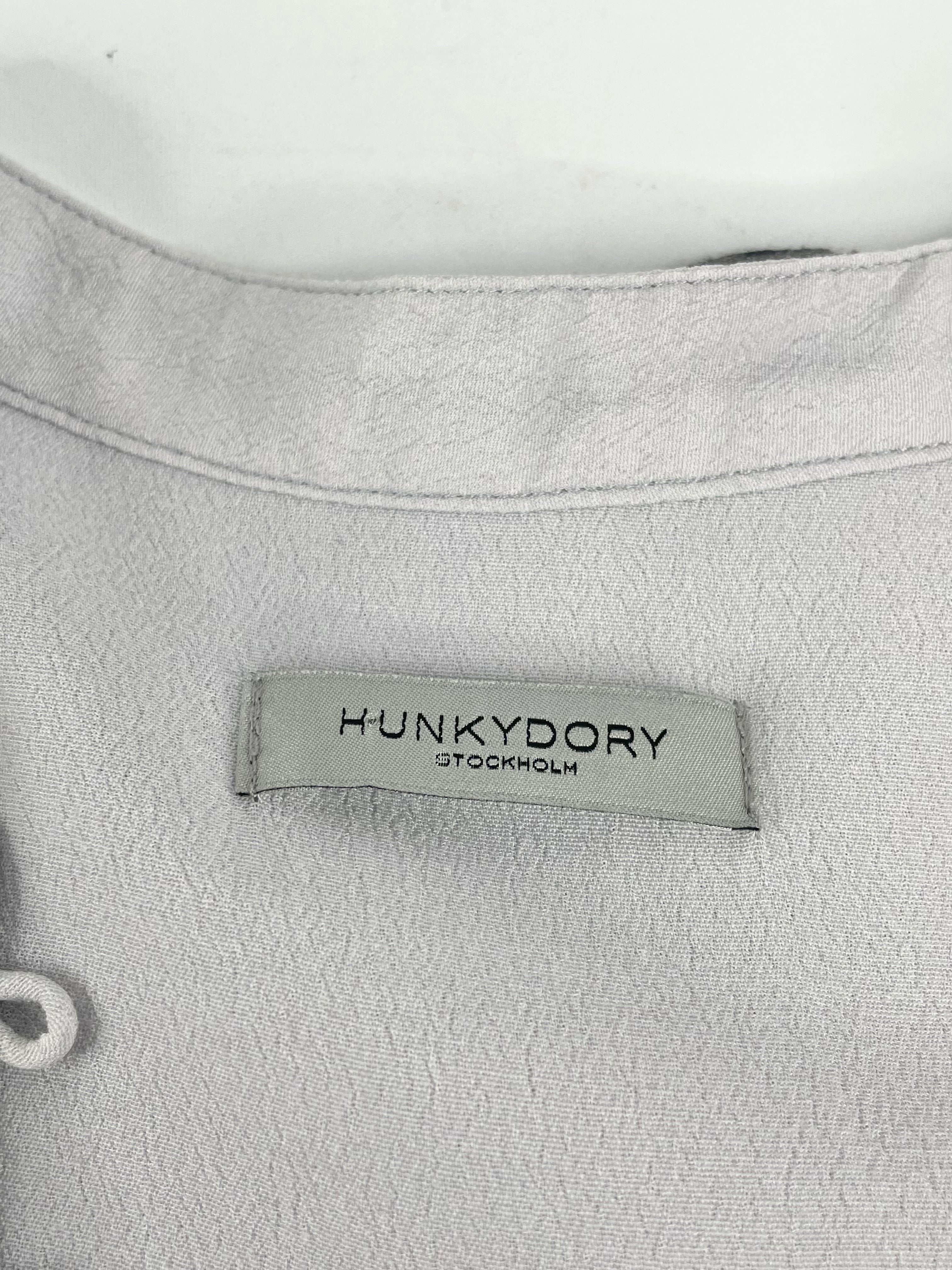 HunkyDory Silver Crepe Long-Sleeve Midi Dress - AU8/10