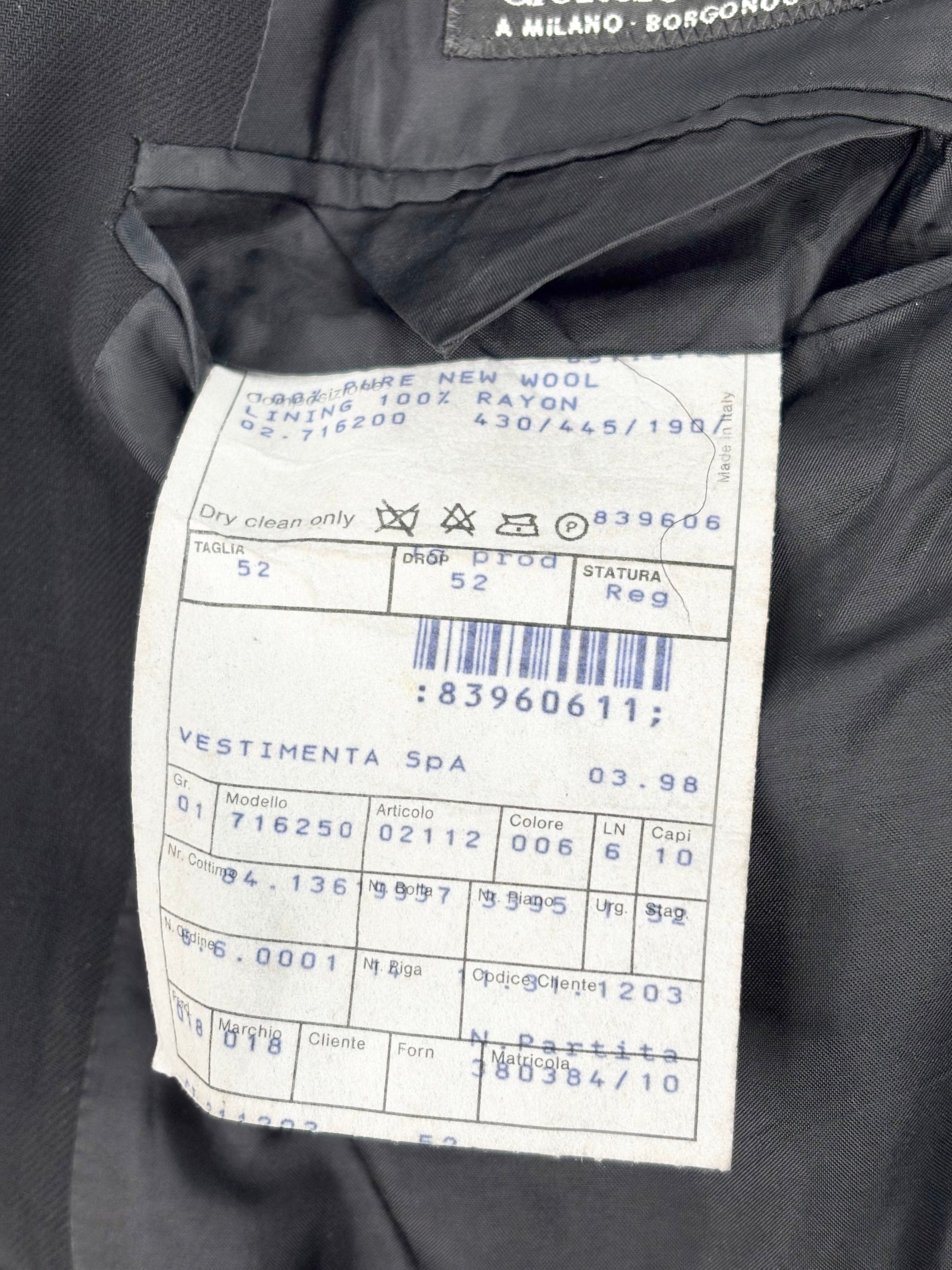 Giorgio Armani Vintage Black Wool Regular-Fit Blazer - L