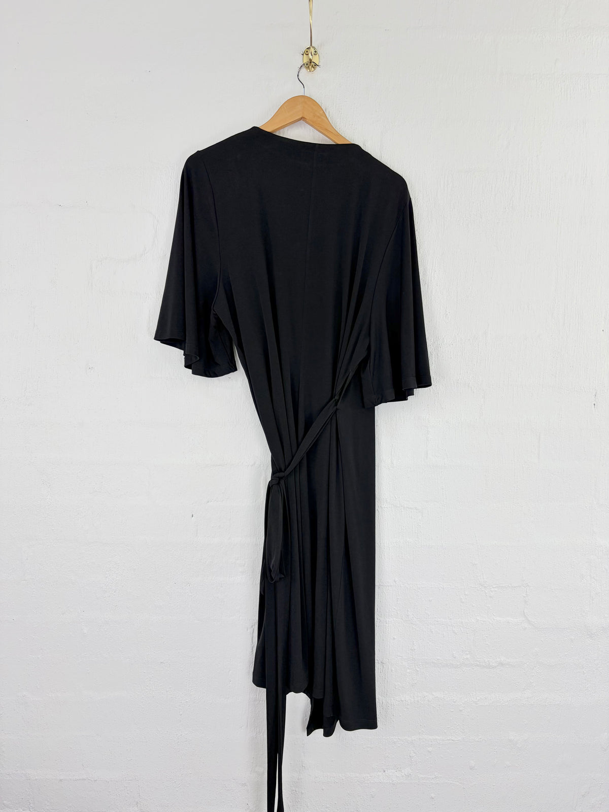 Harlow Black Jersey Wrap Dress - AU14