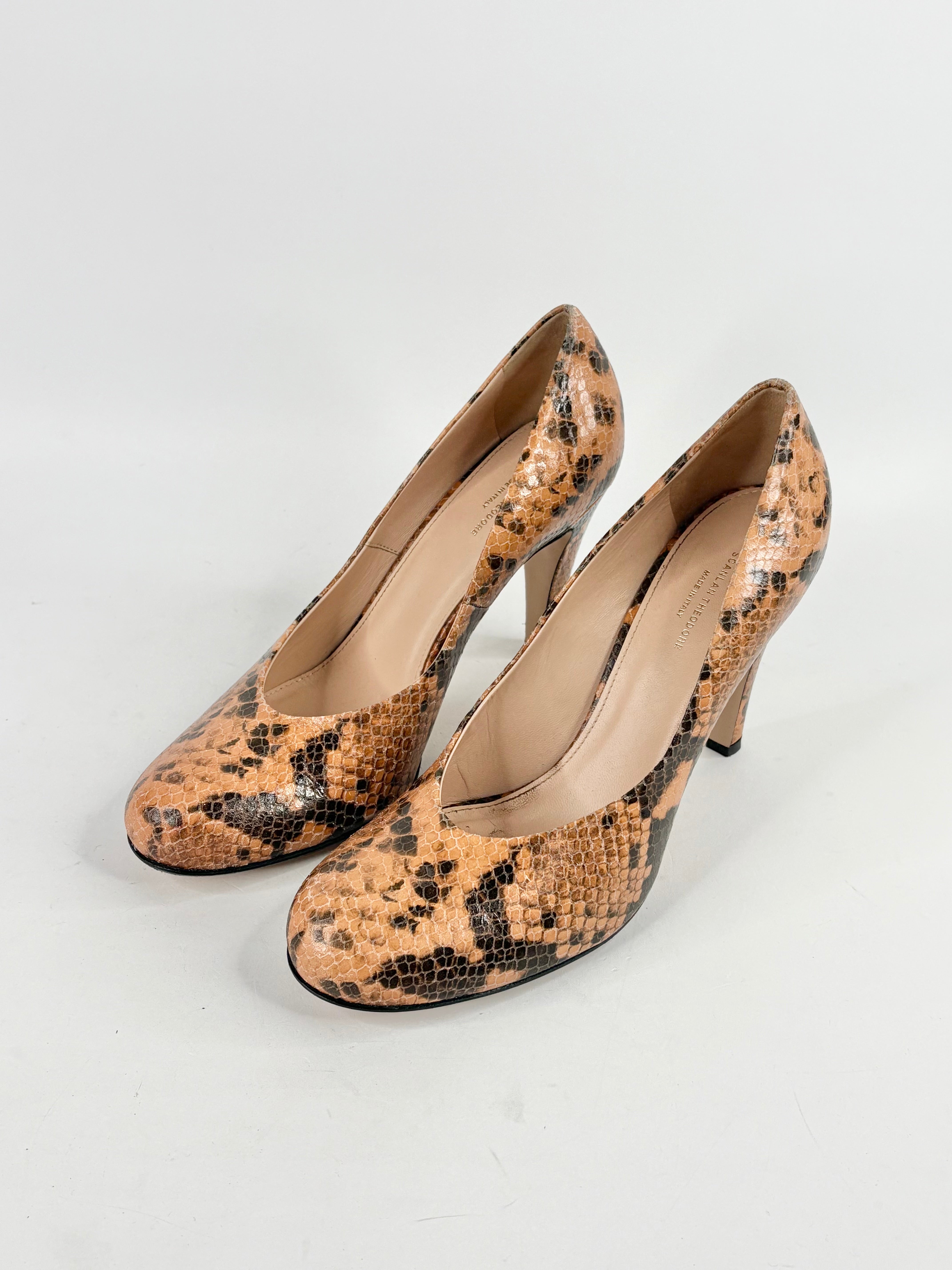 Scanlan Theodore Snake-Print Leather Pumps - EU41
