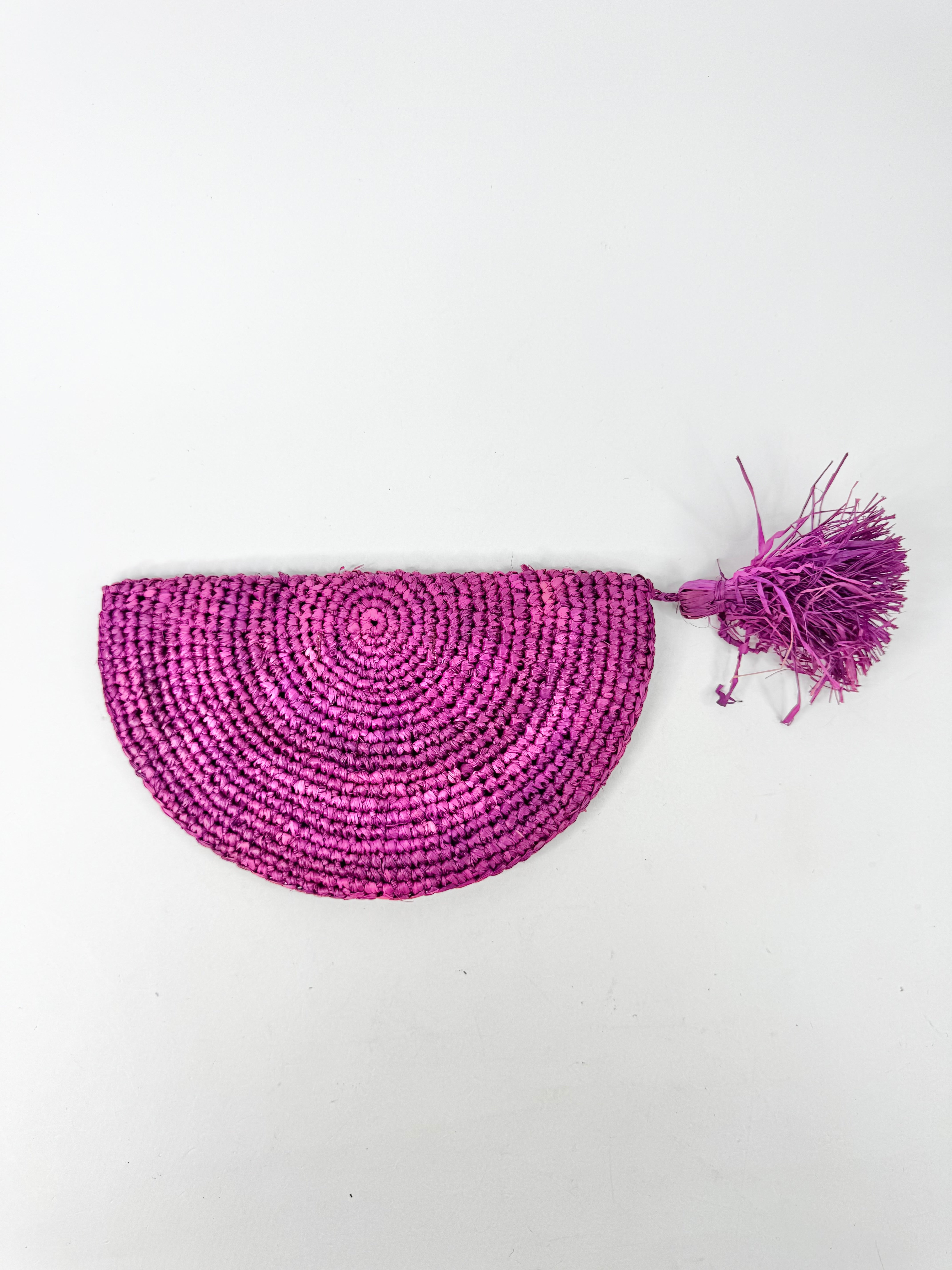 Gabriele Frantzen Fuchsia Raffia Clutch