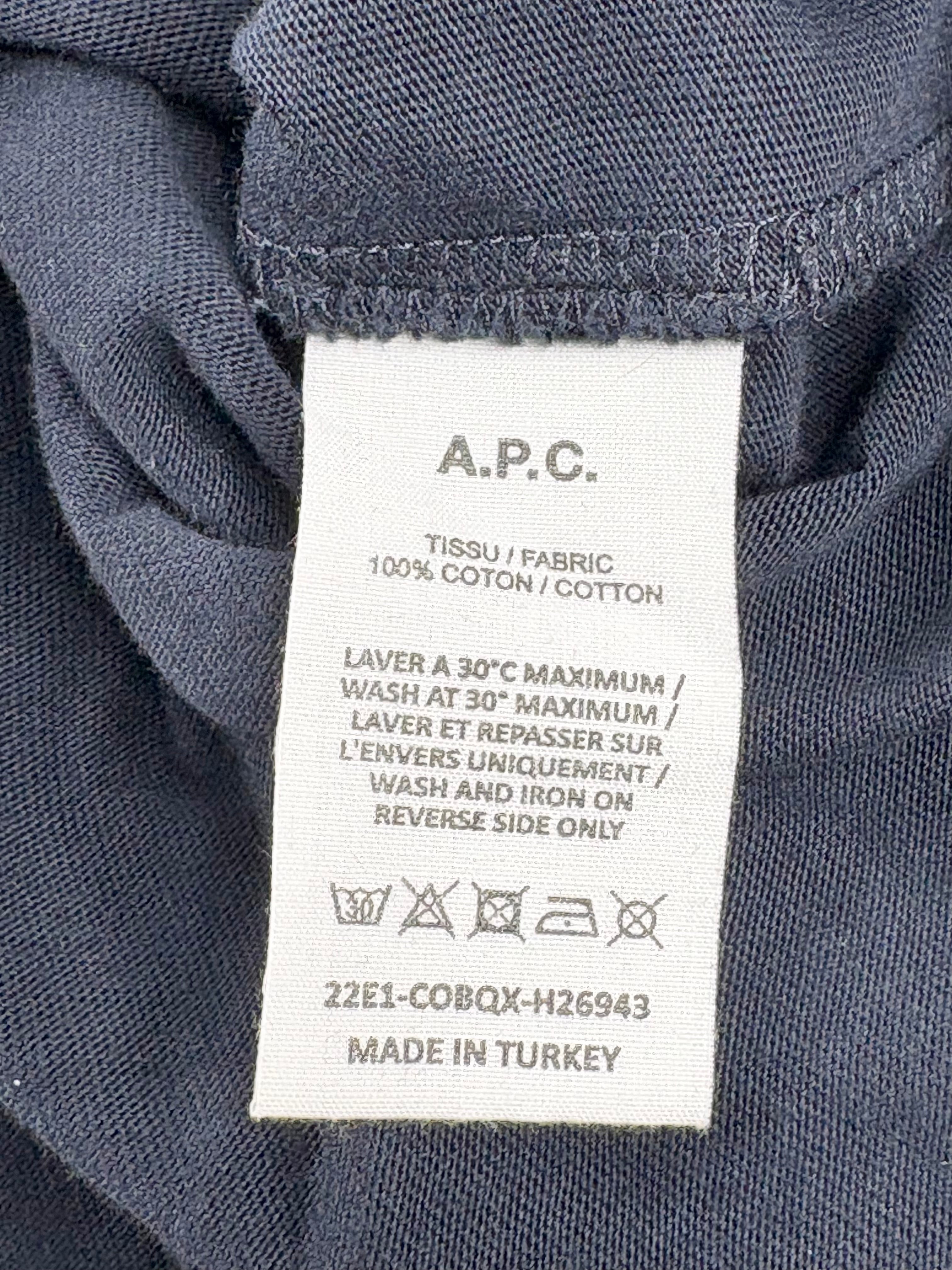A.P.C. Rue Madame Paris Dark Navy 'VPC' T-Shirt - XL