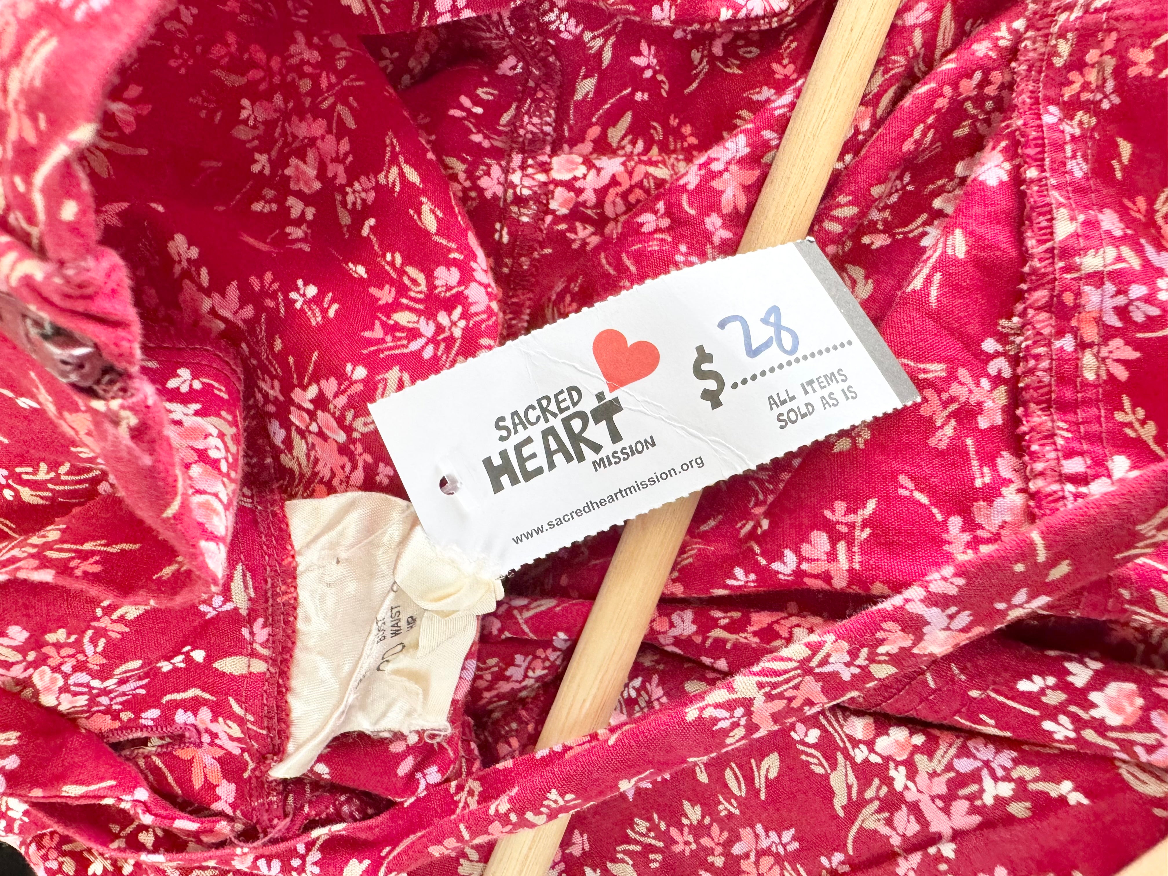 Red Floral Strappy Dress - AU10