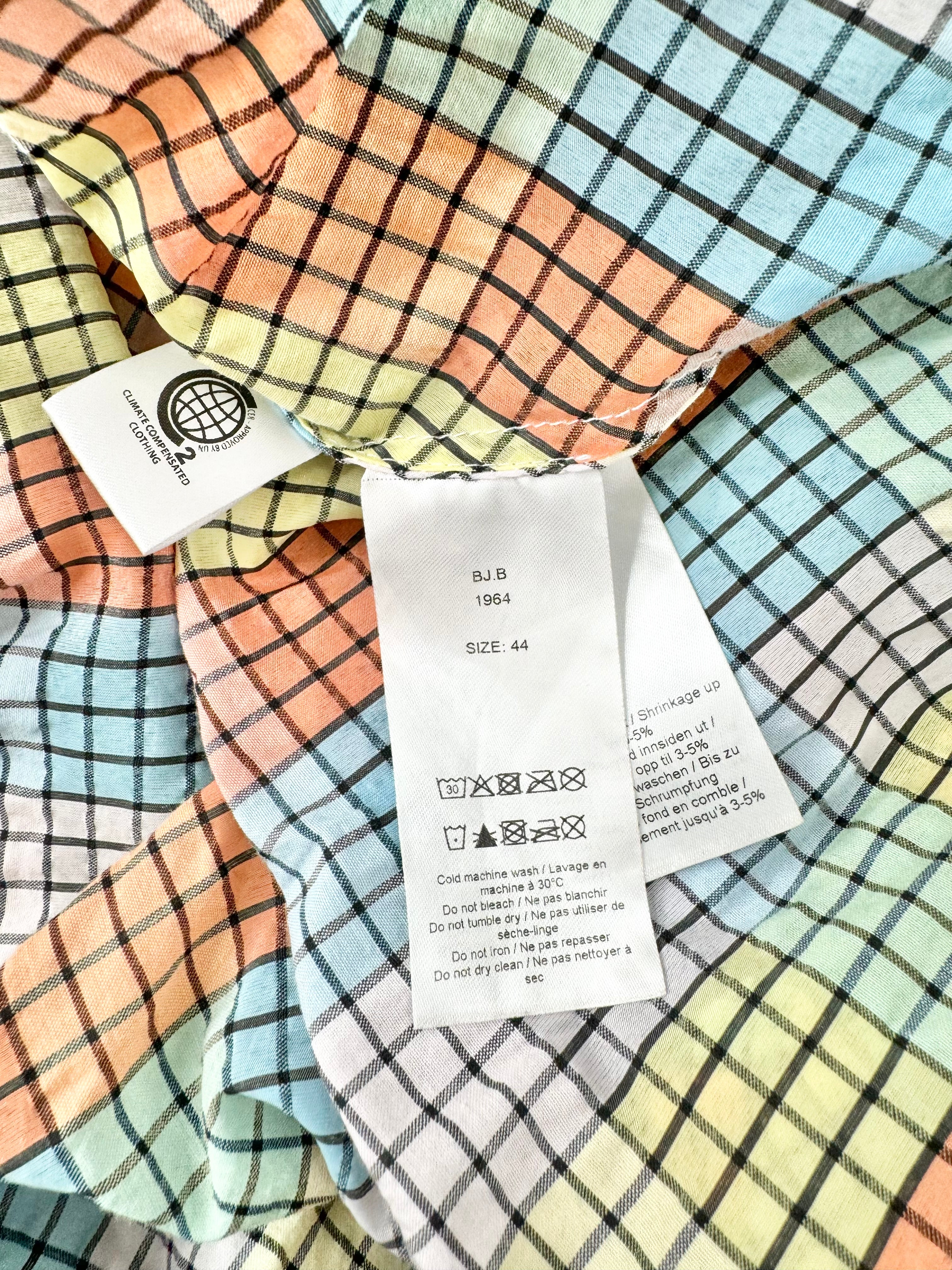 Ganni Pastel Plaid Seersucker Maxi Dress - AU12