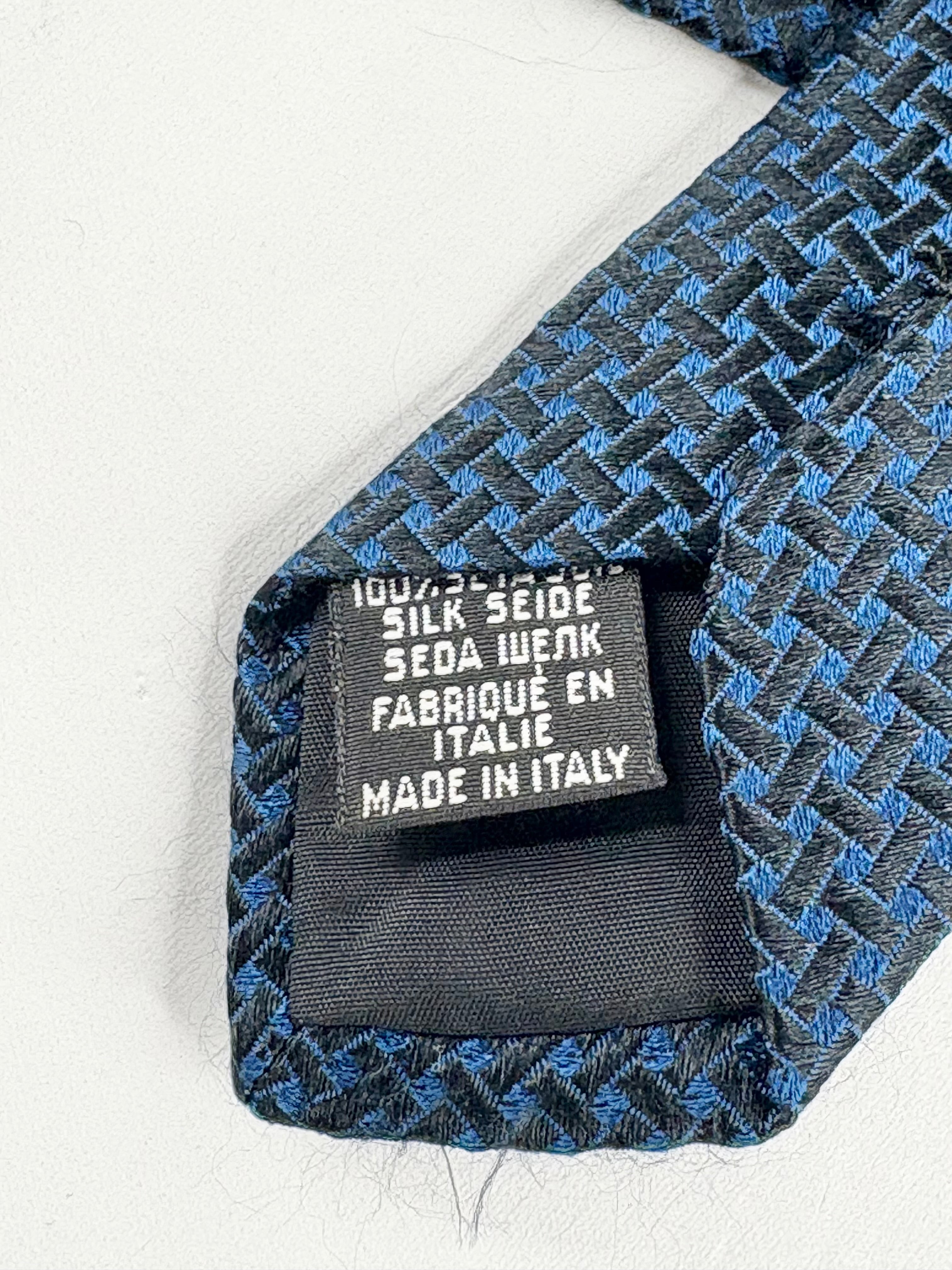 Boss Hugo Boss Midnight Blue & Black Criss-Cross Pattern Silk Tie